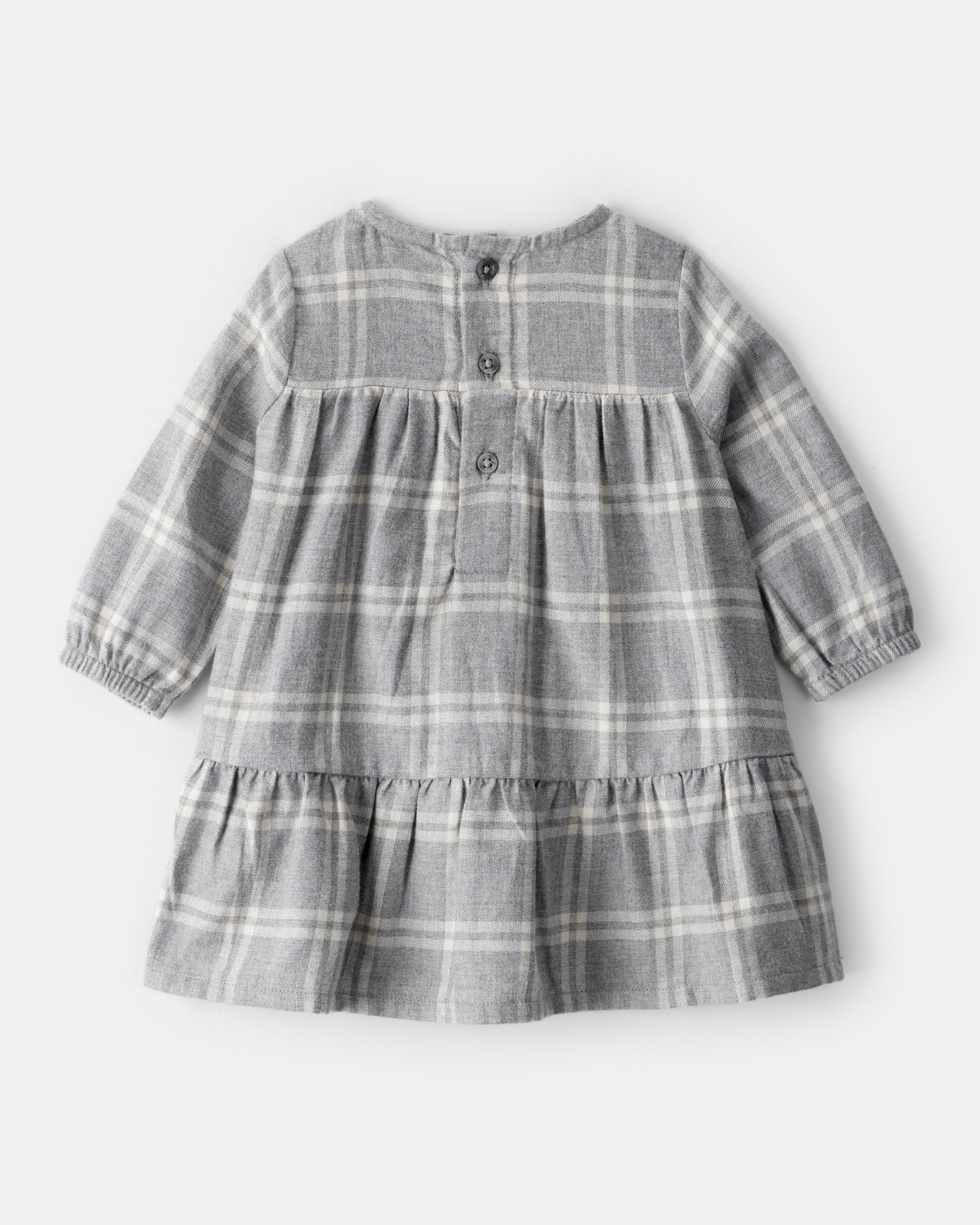 Baby Girl 2-Piece Plaid Sherpa Vest & Dress Set