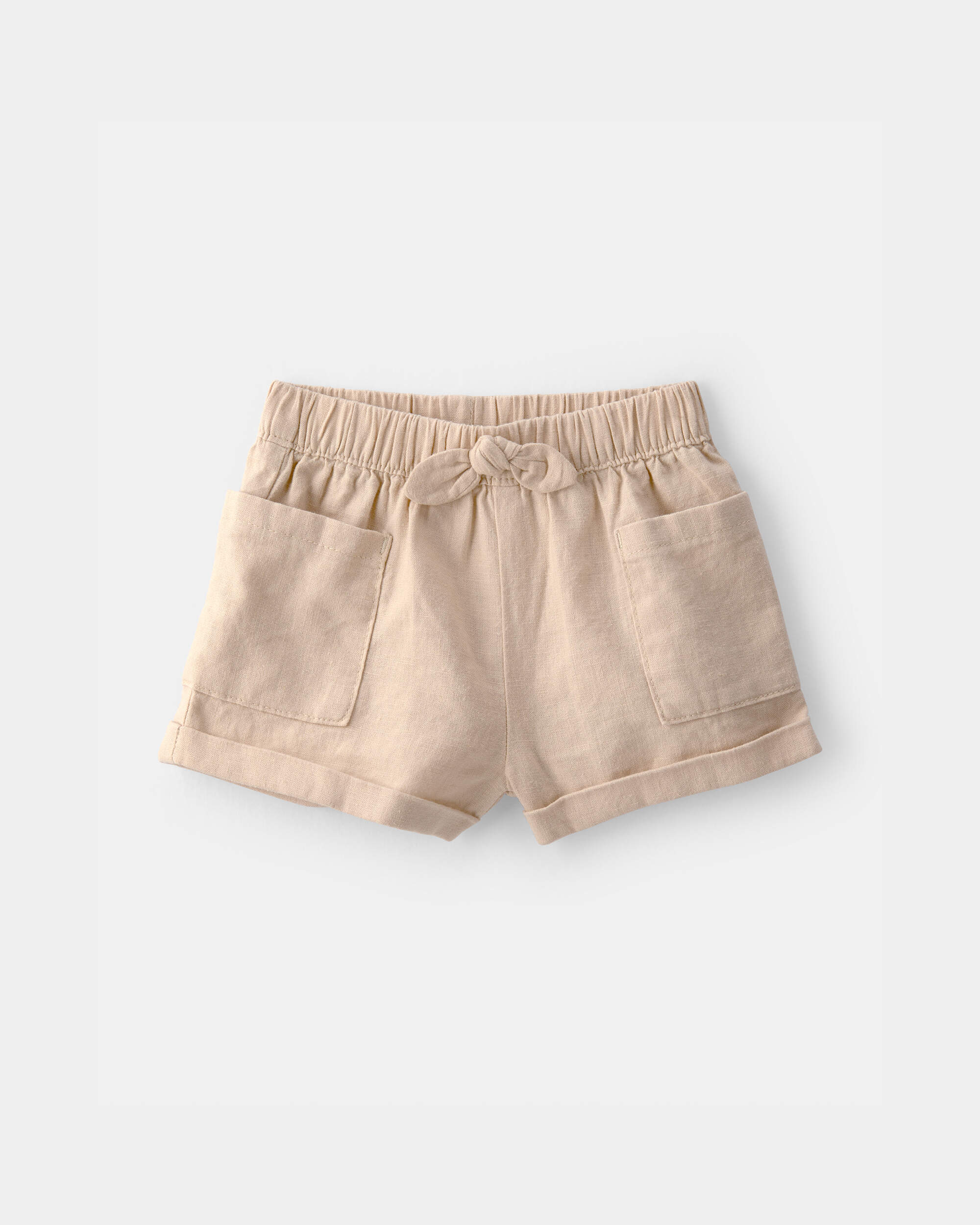 Baby Girl 2-Piece Palm Tree Tropical Sleeveless Top & Short Set - Brown/White