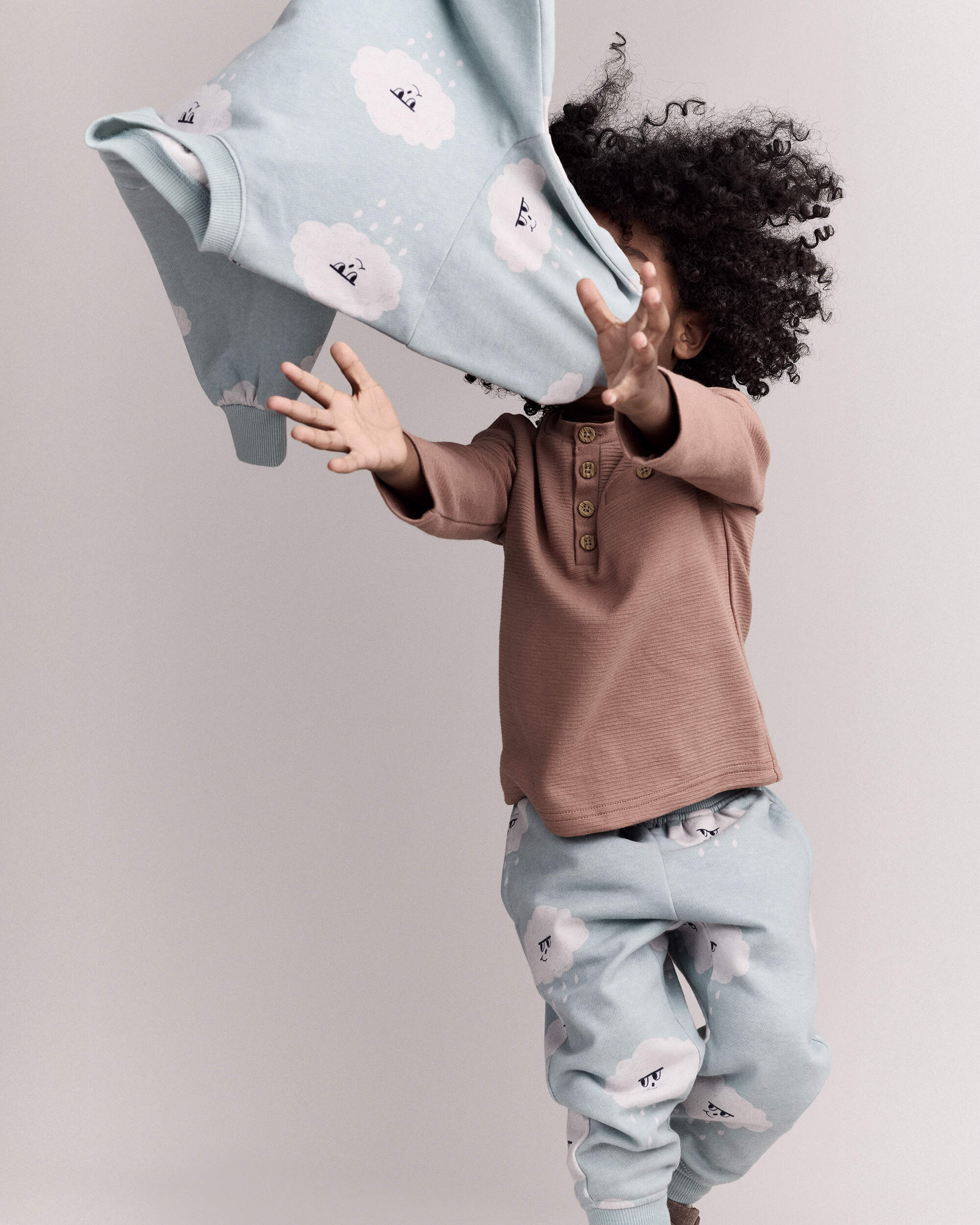 Toddler Boy Long Sleeve Henley - Mocha Brown