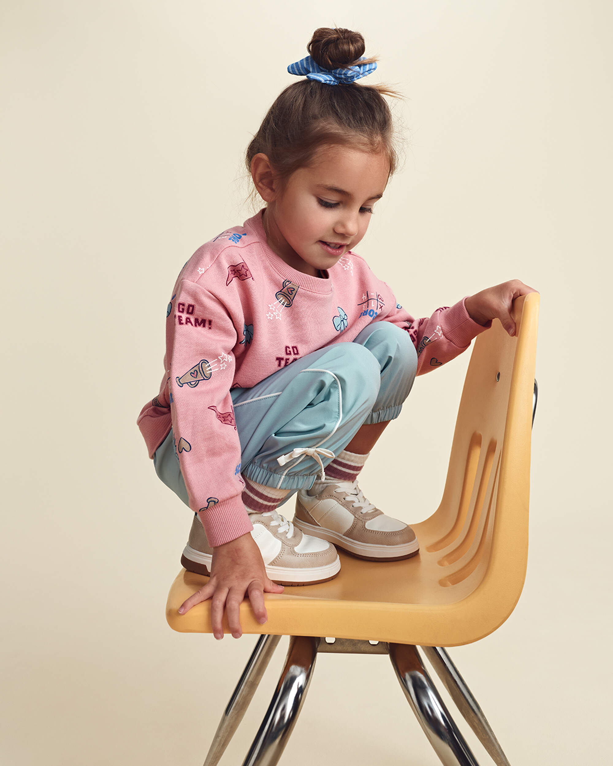 Toddler Girl School Spirit French Terry Pullover Sweatshirt - Pink