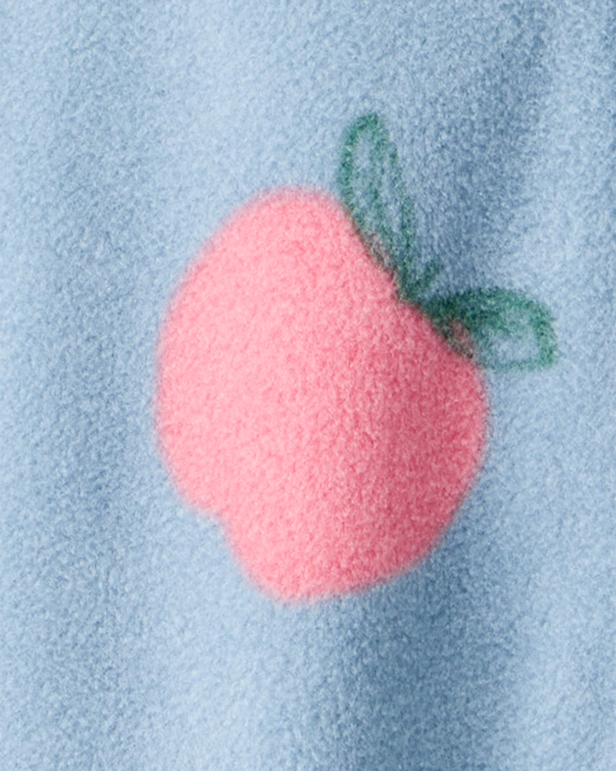 Baby Girl Apple Print Loose Fit Long-Sleeve Sleeper- Blue