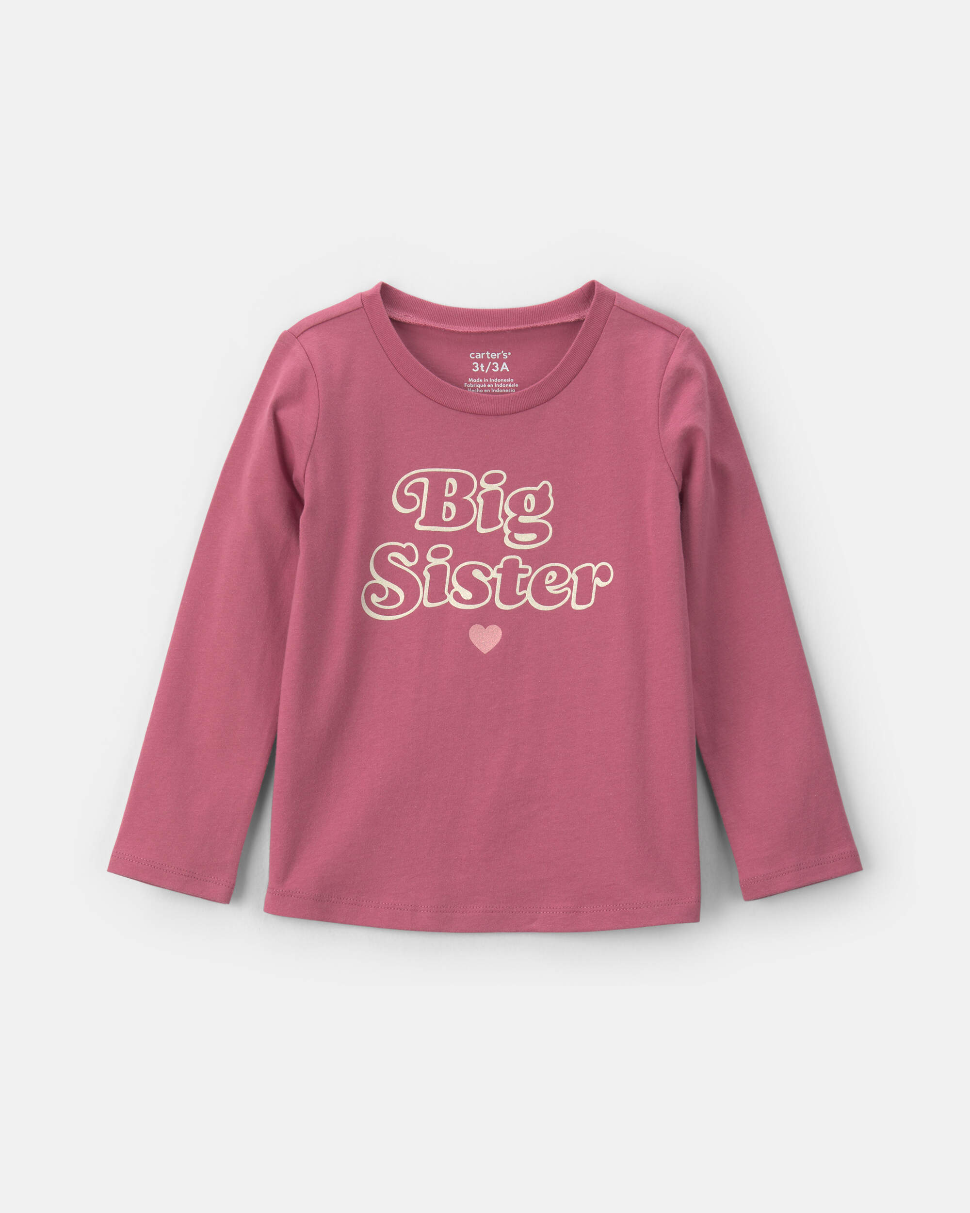 Toddler Girl 'Big Sister' Long-Sleeve Graphic Tee - Pink