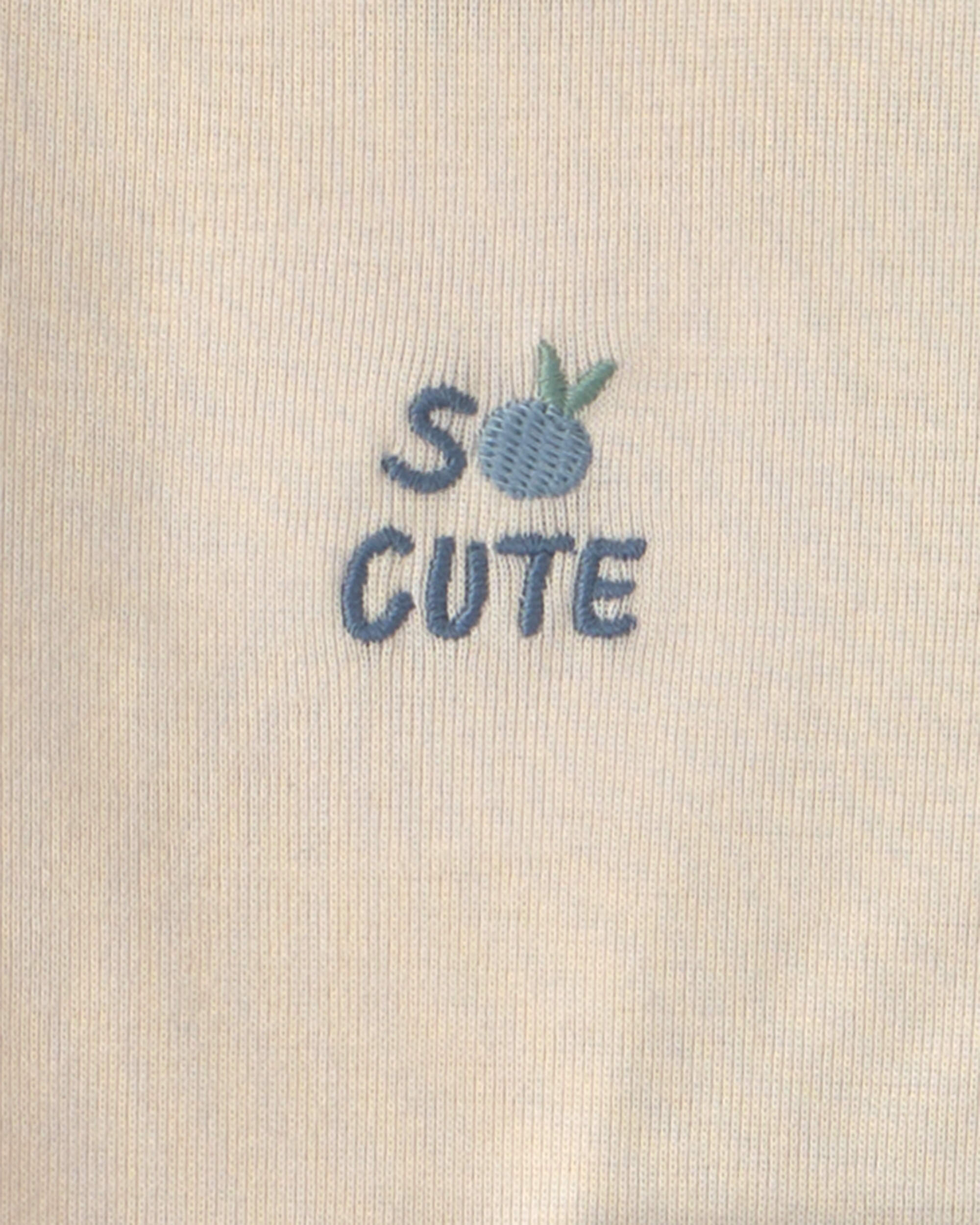 Baby Girl 3-Piece Blueberry Bodysuit & Pant Set - Blue/Ivory