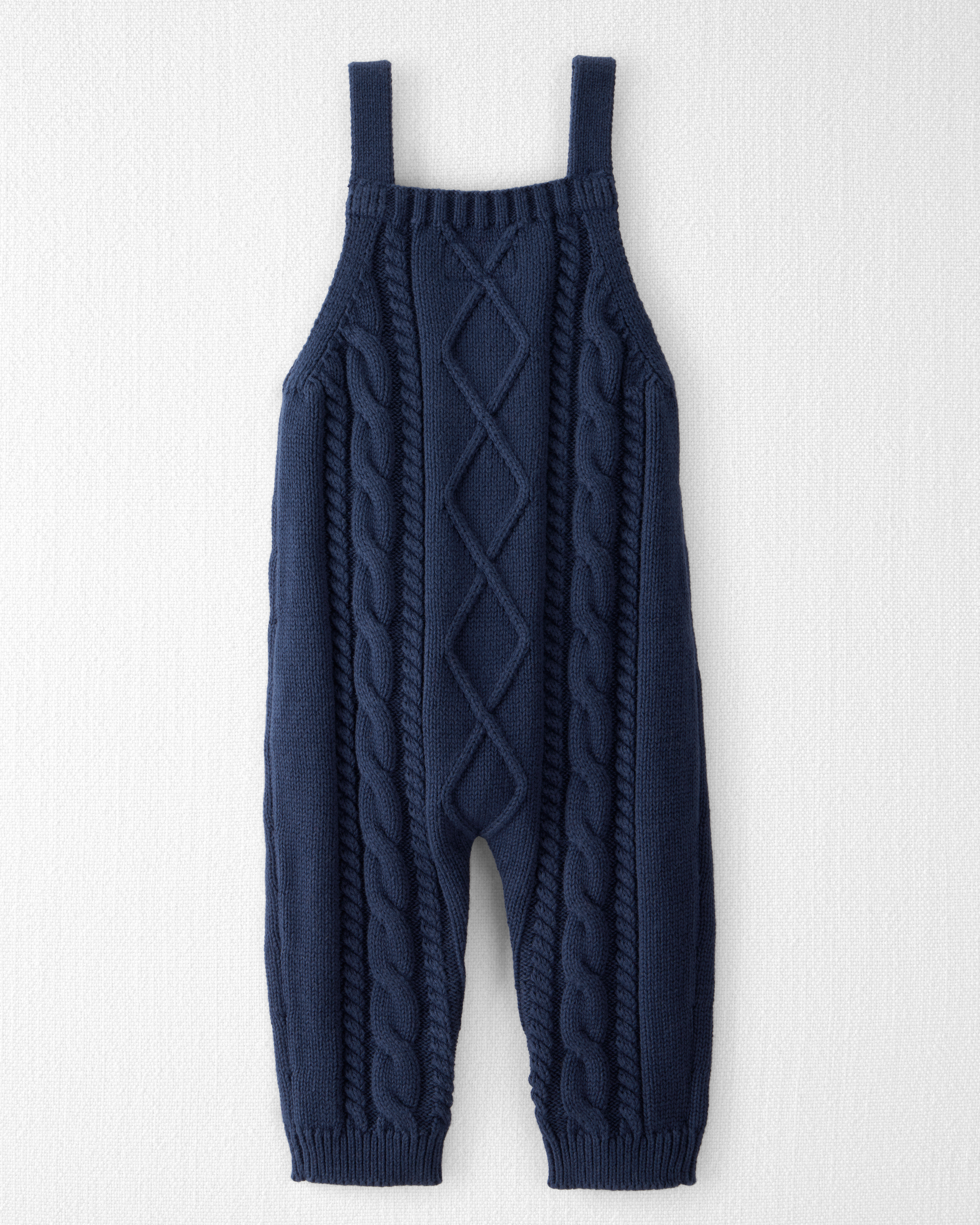 Baby Organic Cotton Cable Knit Overalls