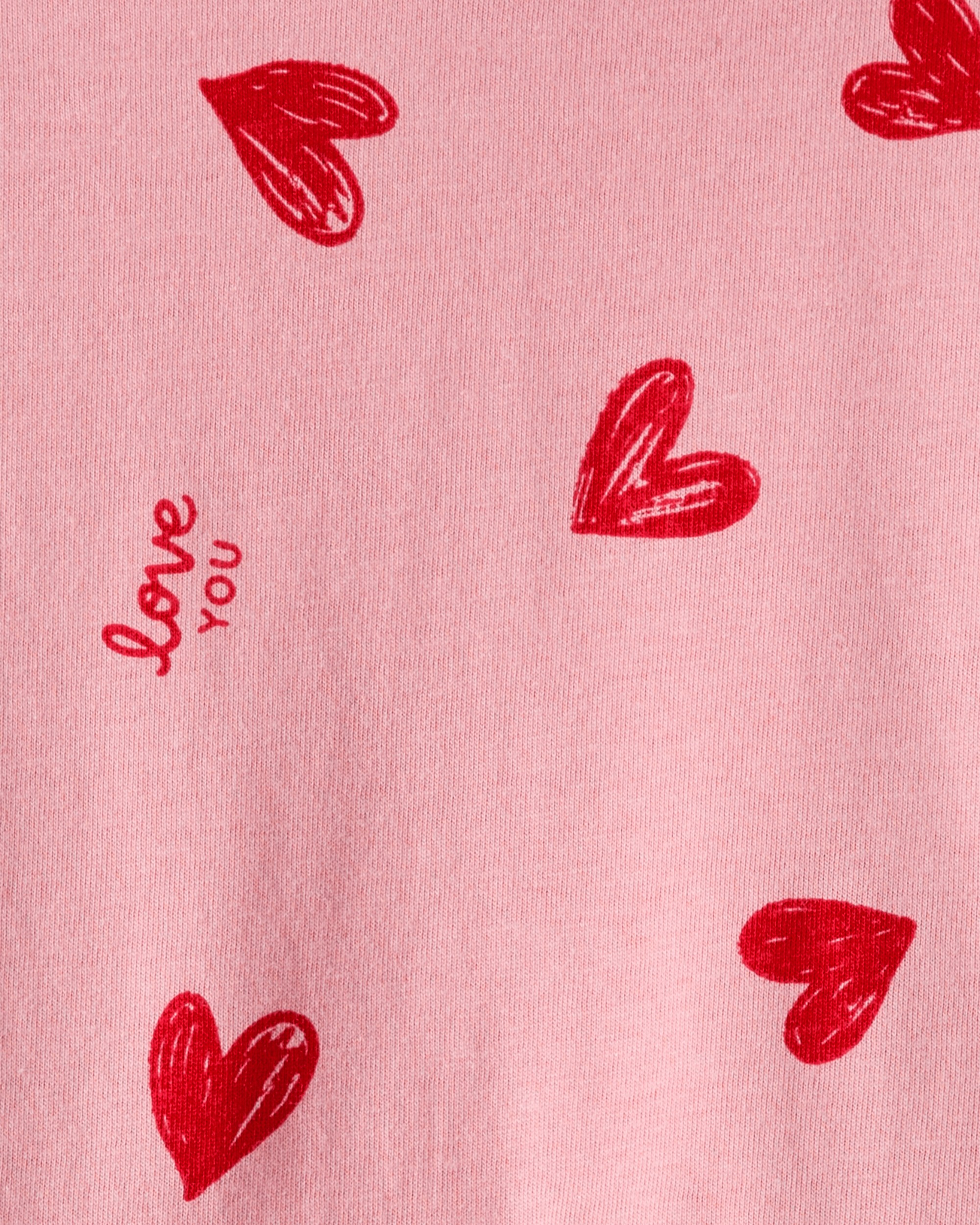 Baby Girl Heart Long-Sleeve Peplum Top - Pink