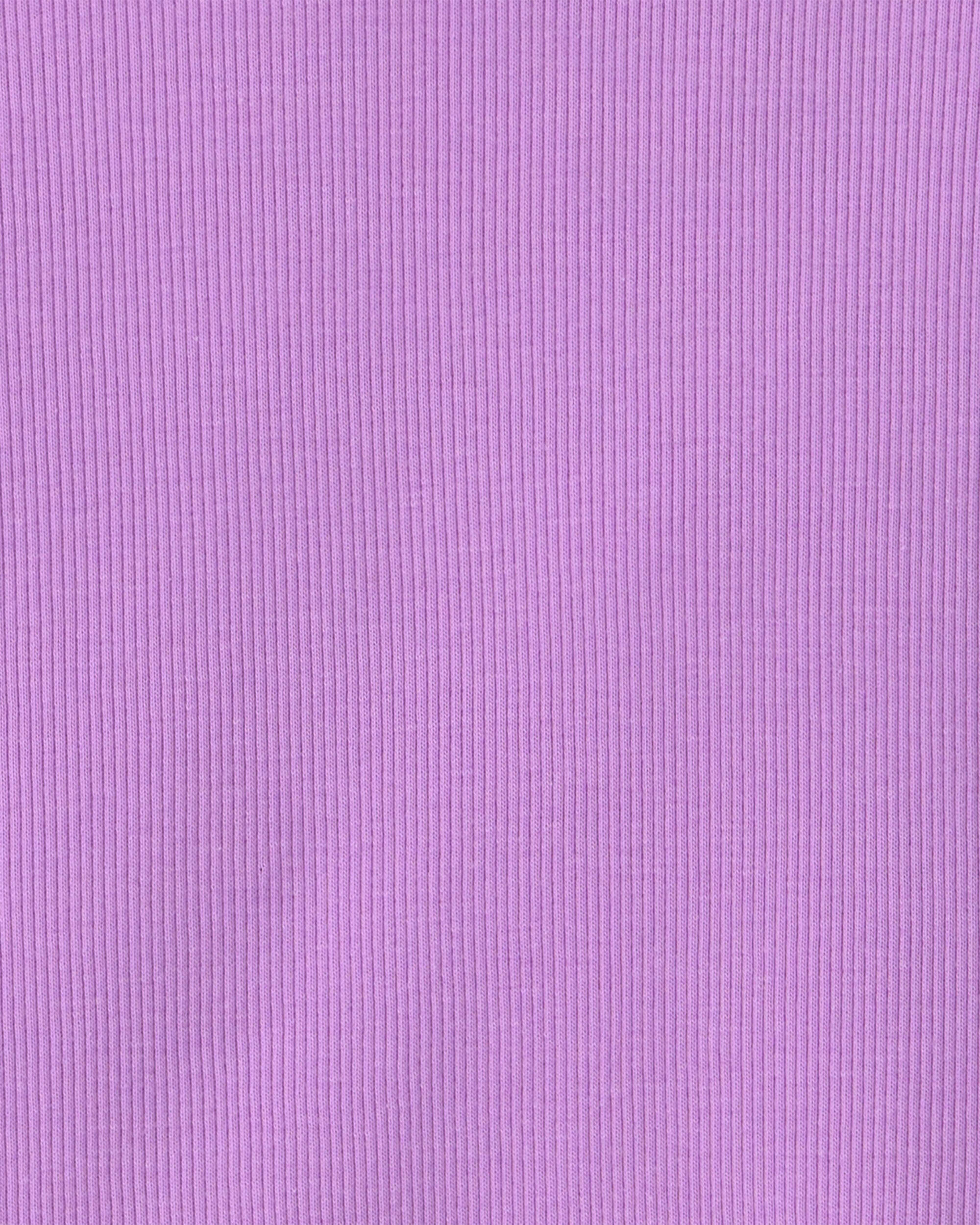 Girls Long-Sleeve Rib Top - Purple