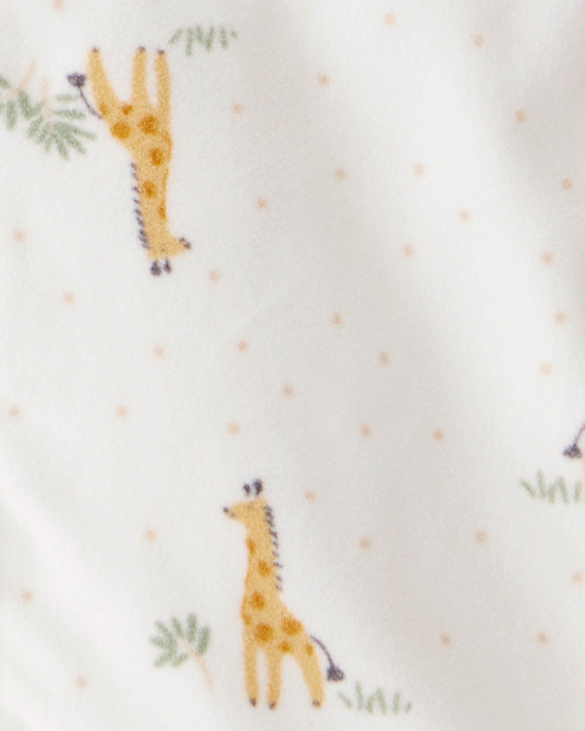 Baby Giraffe Print Long-Sleeve Wearable Blanket - White