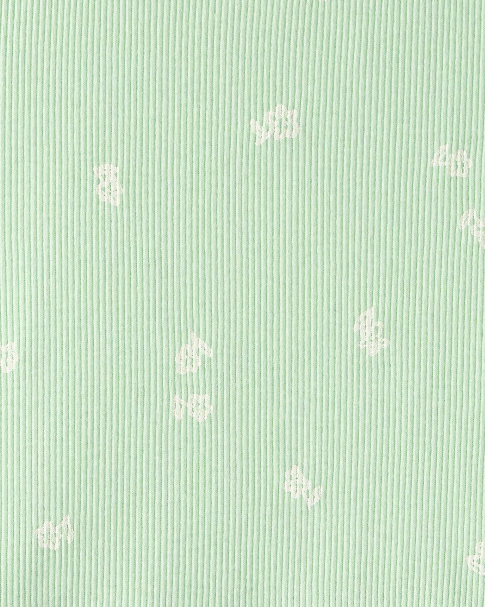 Girls Floral Short-Sleeve Dress - Green