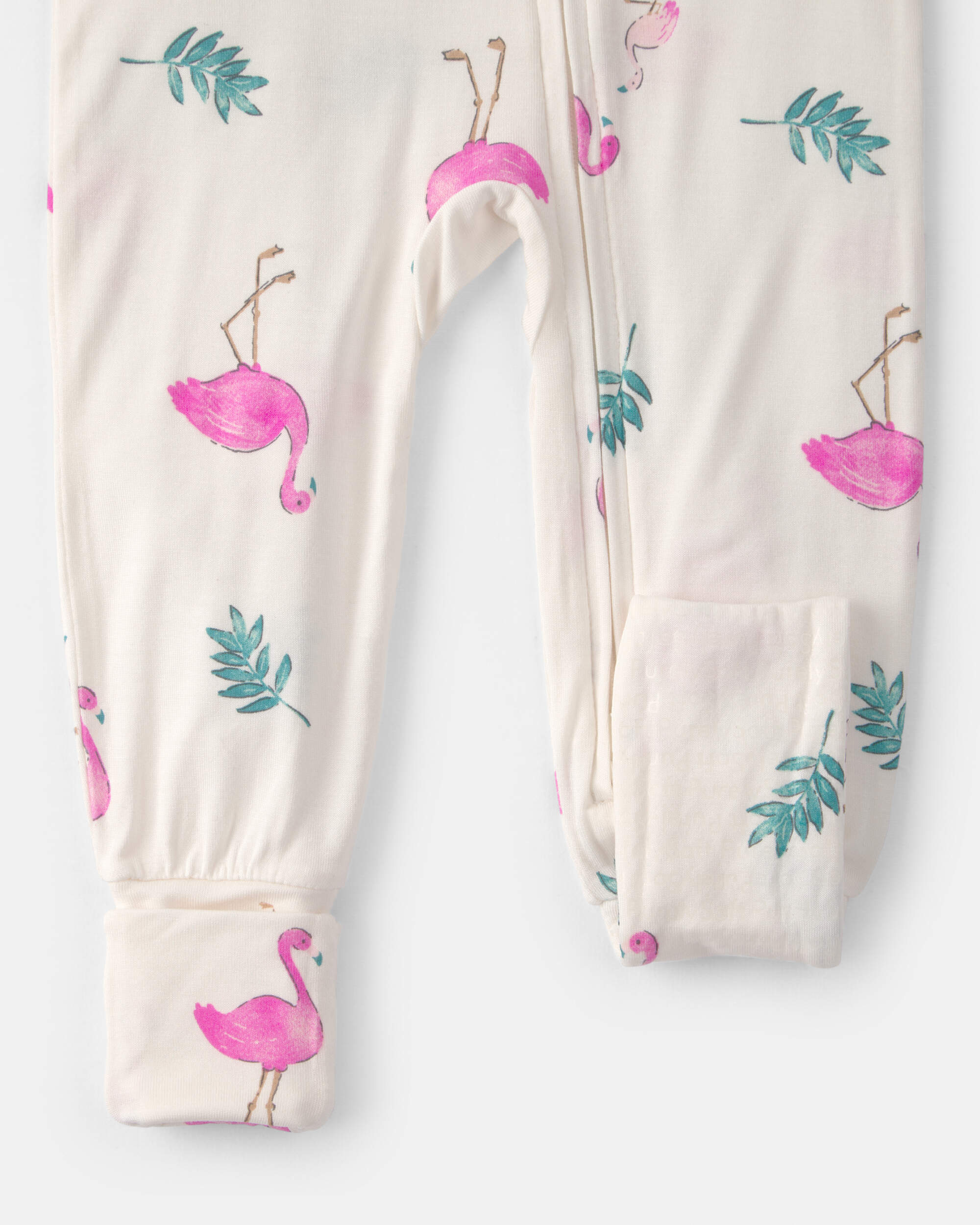 Baby Girl Flamingo PurelySoft Snug Fit 1-Piece Pajama - Ivory