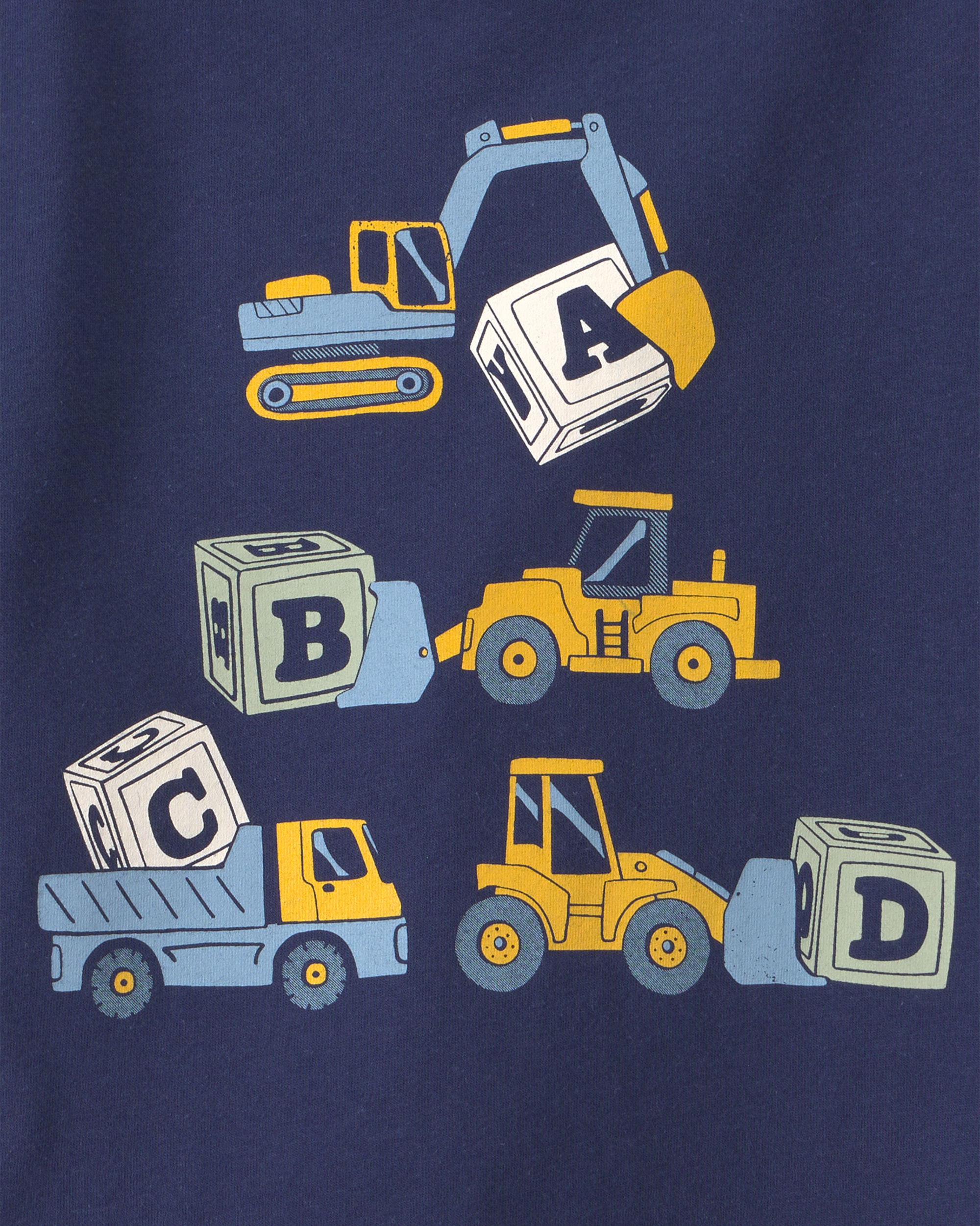 Toddler Construction Long-Sleeve Graphic Tee - Navy Blue
