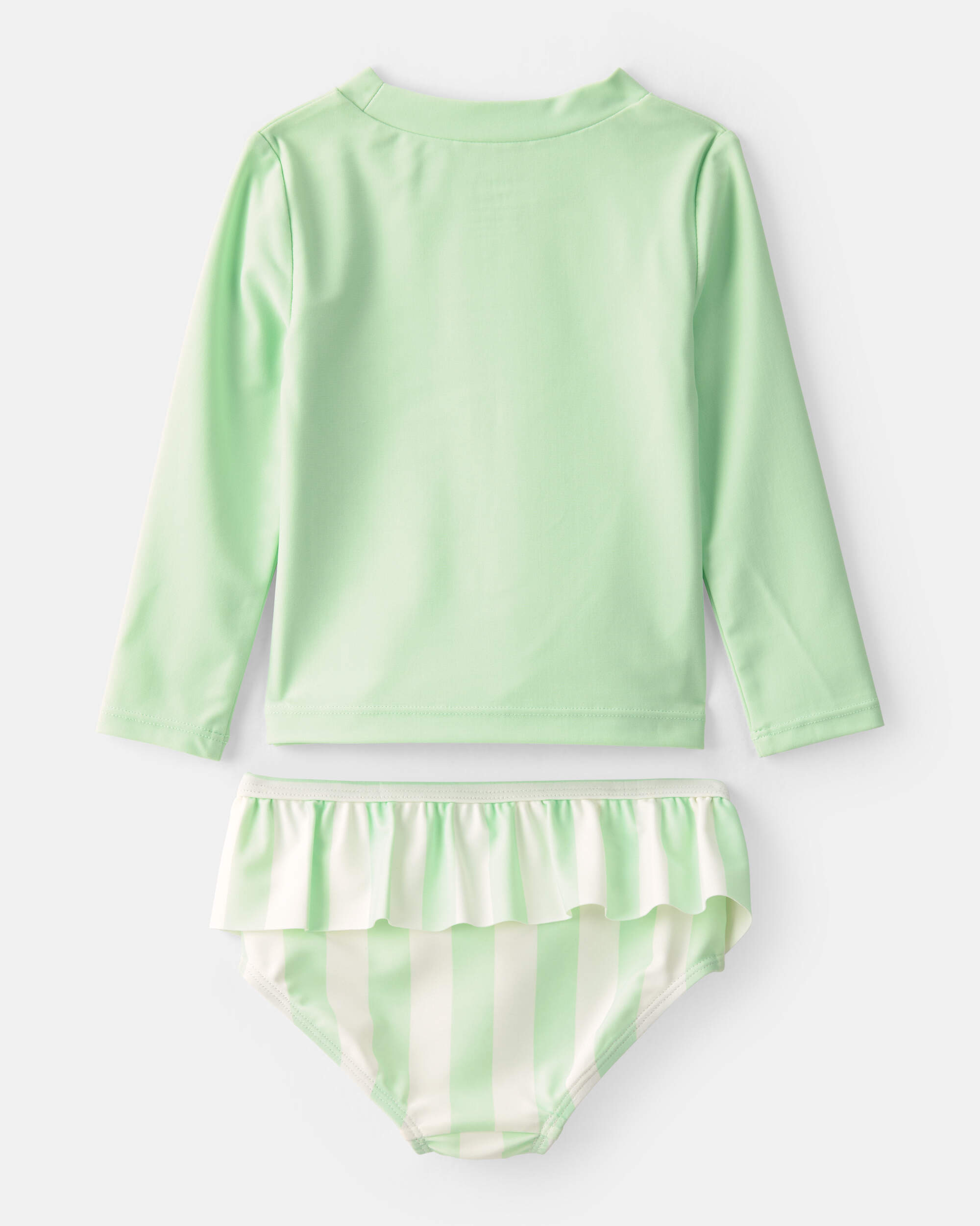 Baby Girl 2-Piece 'Vacay Mode' Rashguard Swimsuit Set - Green