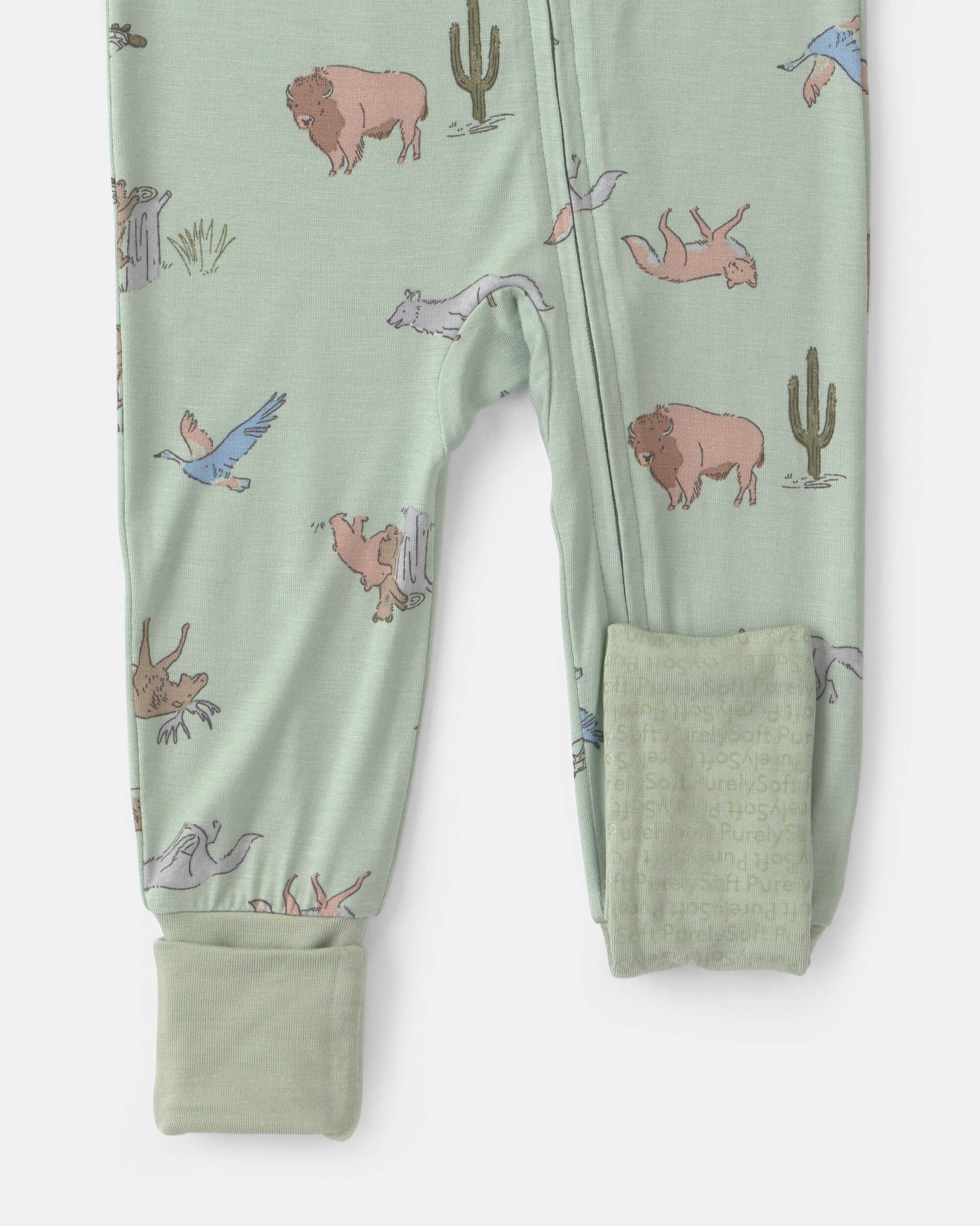 Baby Boy 1-Piece Animals PurelySoft™ Snug Fit Pyjama - Green