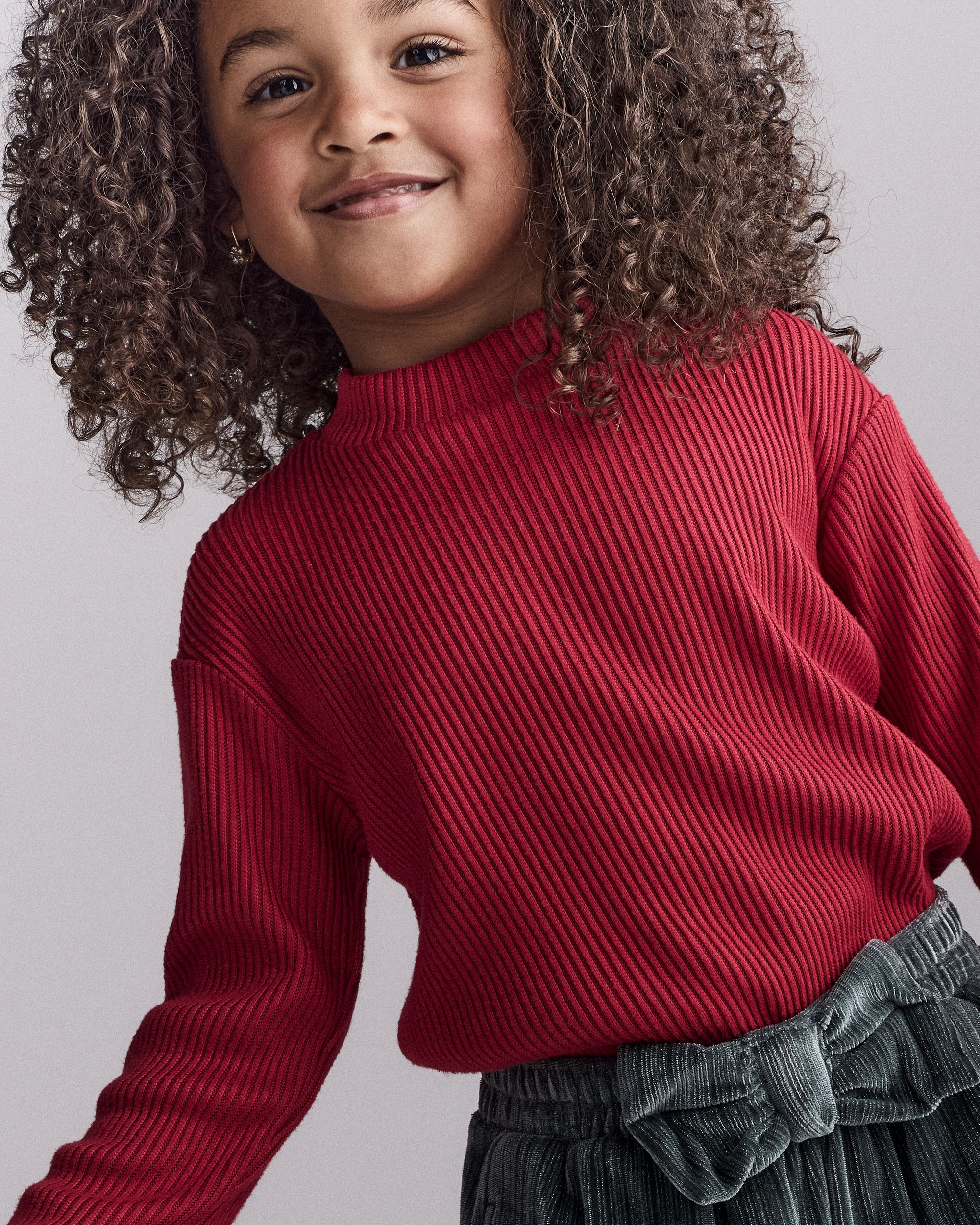 Toddler Girl Mock Neck Long-Sleeve Top - Red