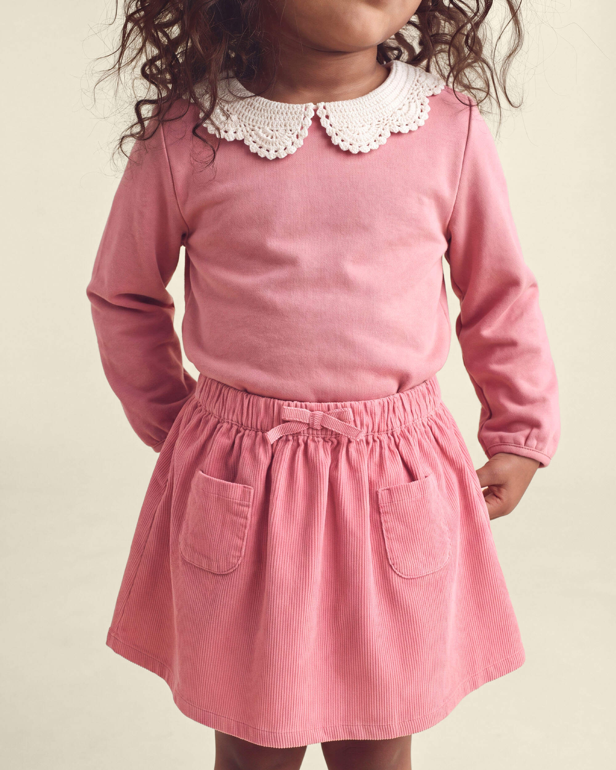 Toddler Girl Collared Fleece Sweater - Pink