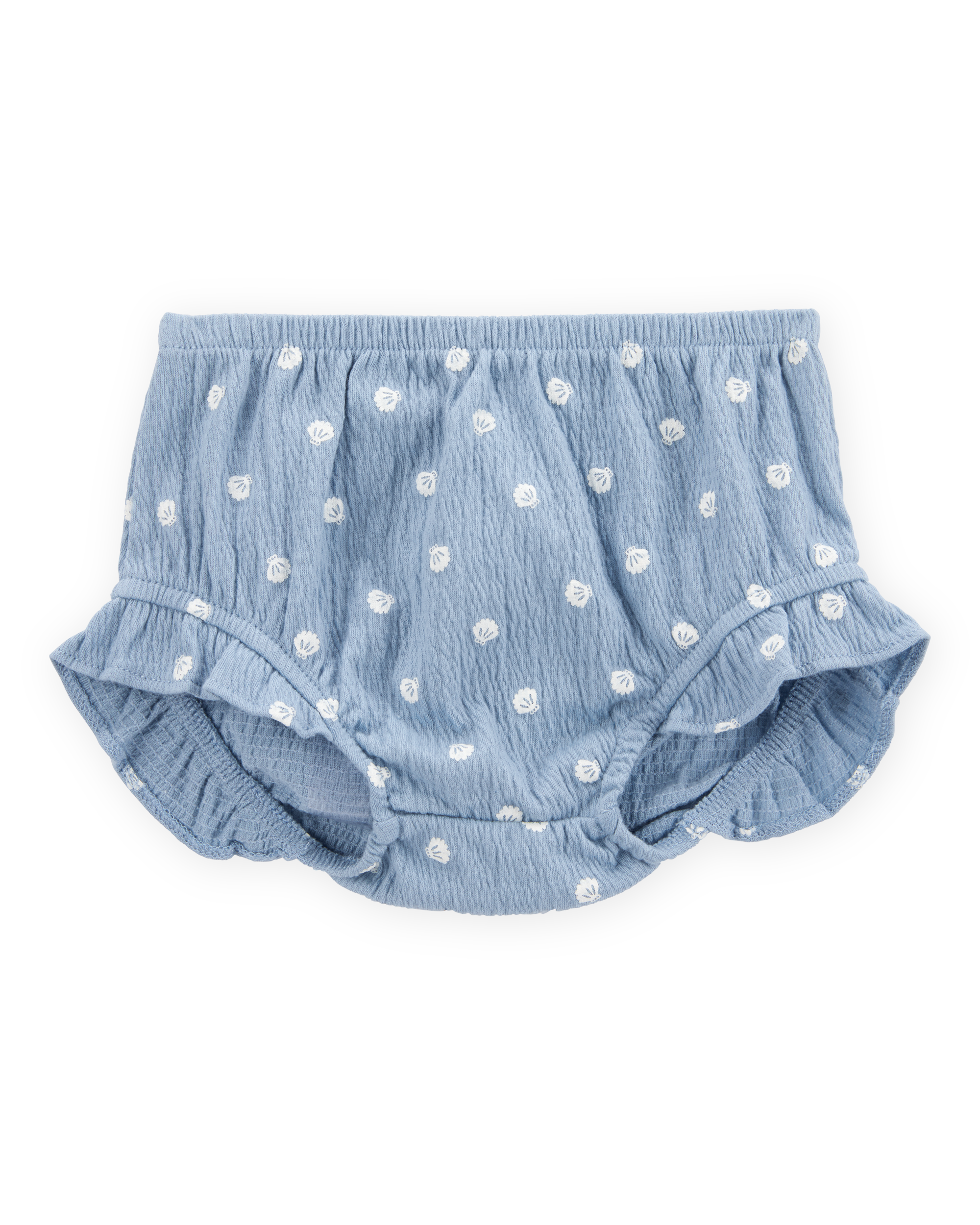 Baby Girl 3-Piece Shell Print Outfit Set - Blue/White