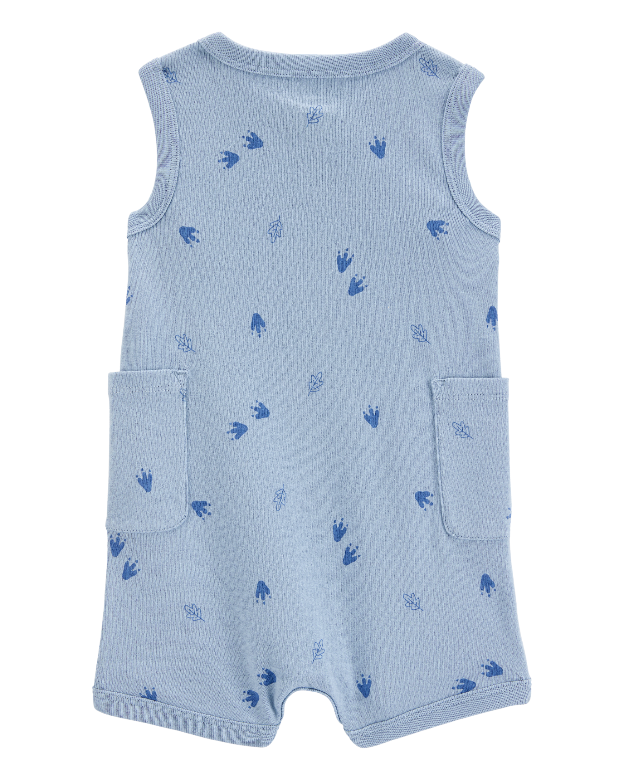 Baby Boy Dinosaur Cotton Romper - Blue
