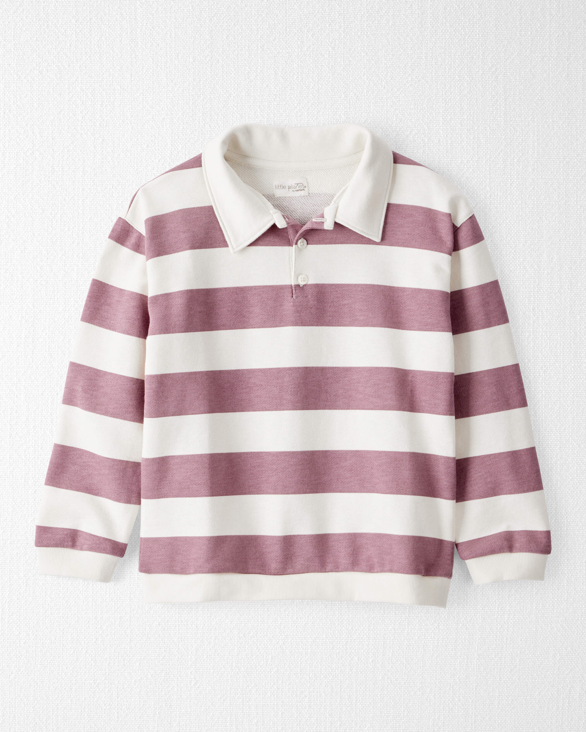Girls Organic Cotton Henley Top Stripes
