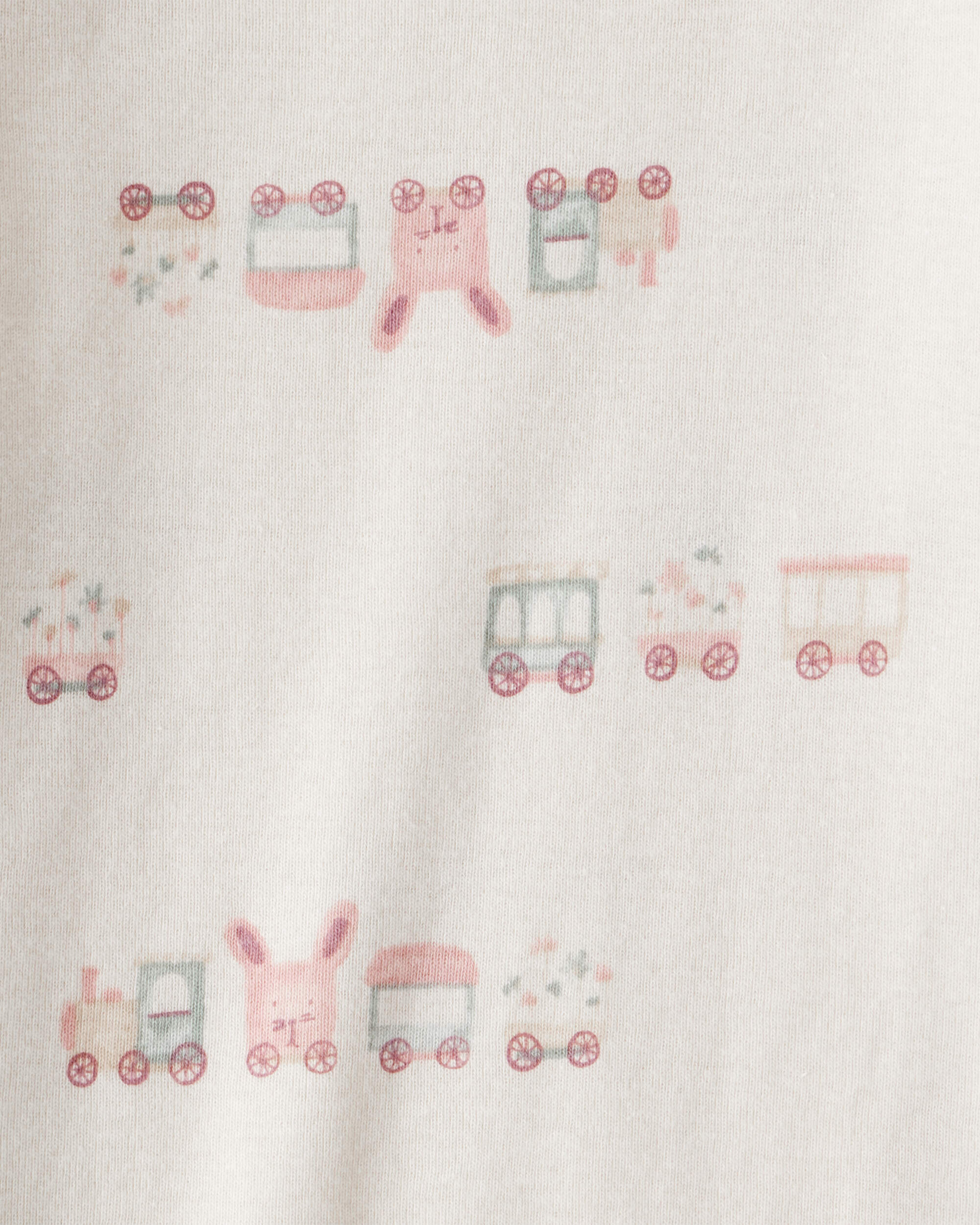 Baby Girl 3-Piece Train Print Long-Sleeve Bodysuit & Pant Set - Pink