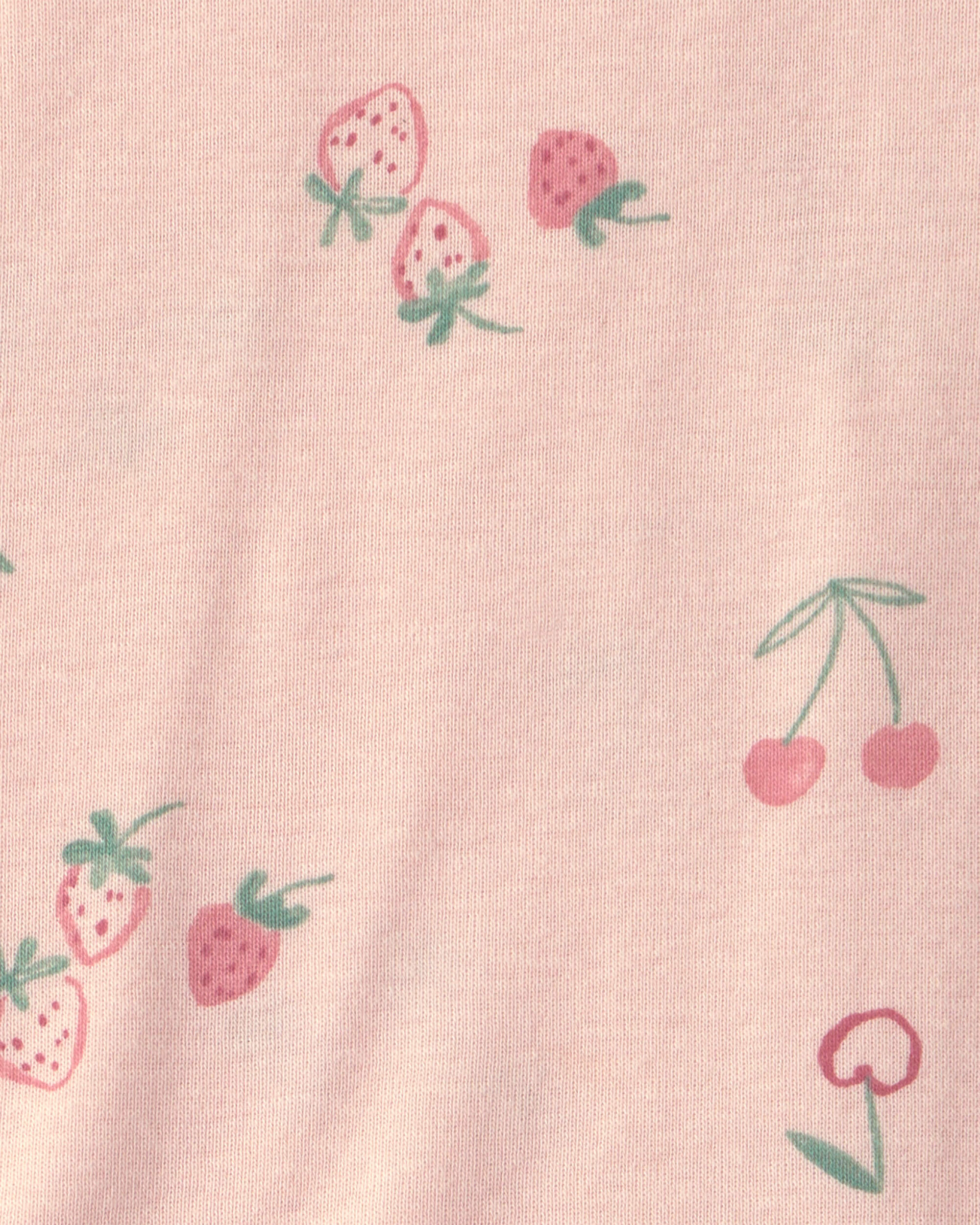 Baby Girl 3-Piece Strawberry Bodysuit & Pant Set - Pink