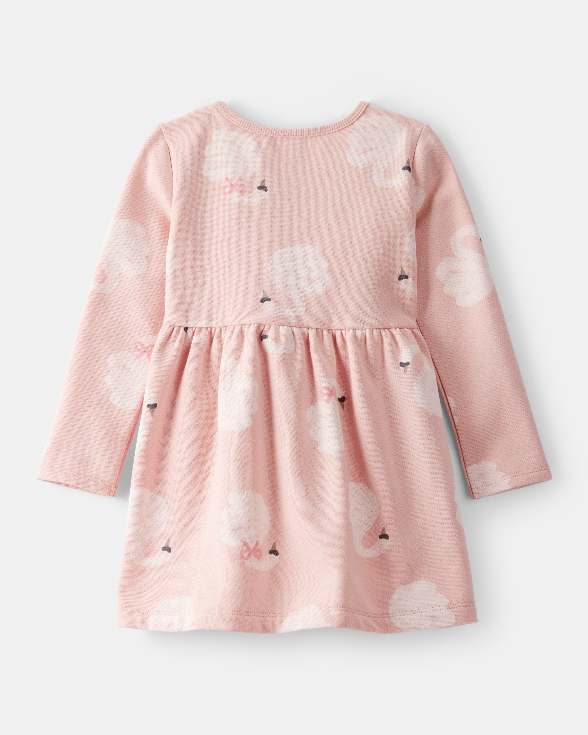 Toddler Girl DayDream Fleece Swan Knit Dress - Pink