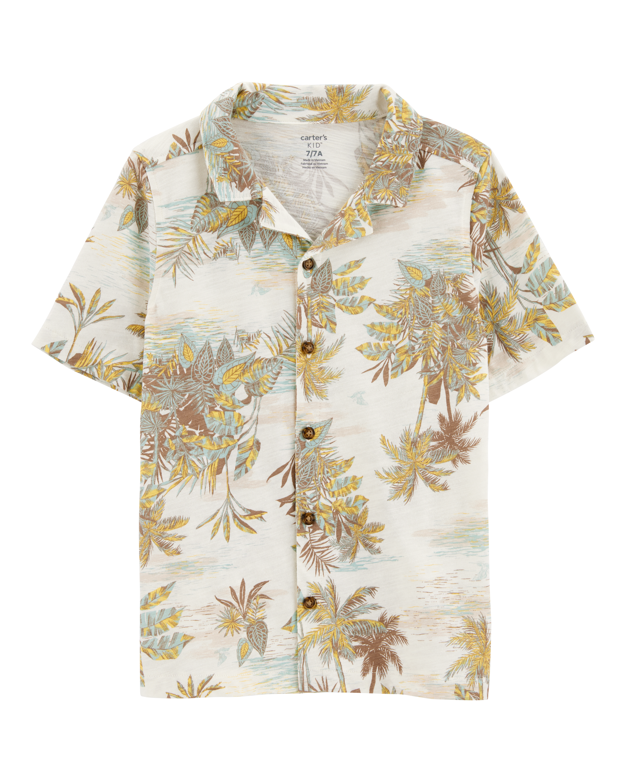 Kid Palm Tree Button-Down Shirt