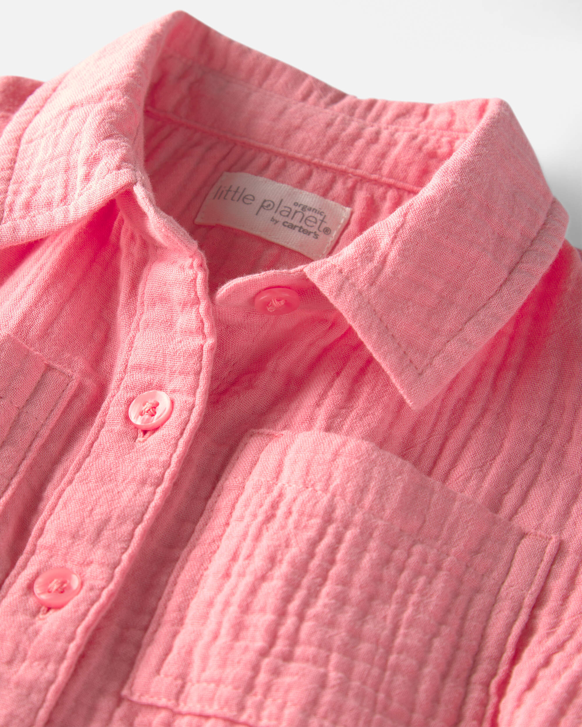 Toddler Girl Organic Cotton Gauze Button-Down Top