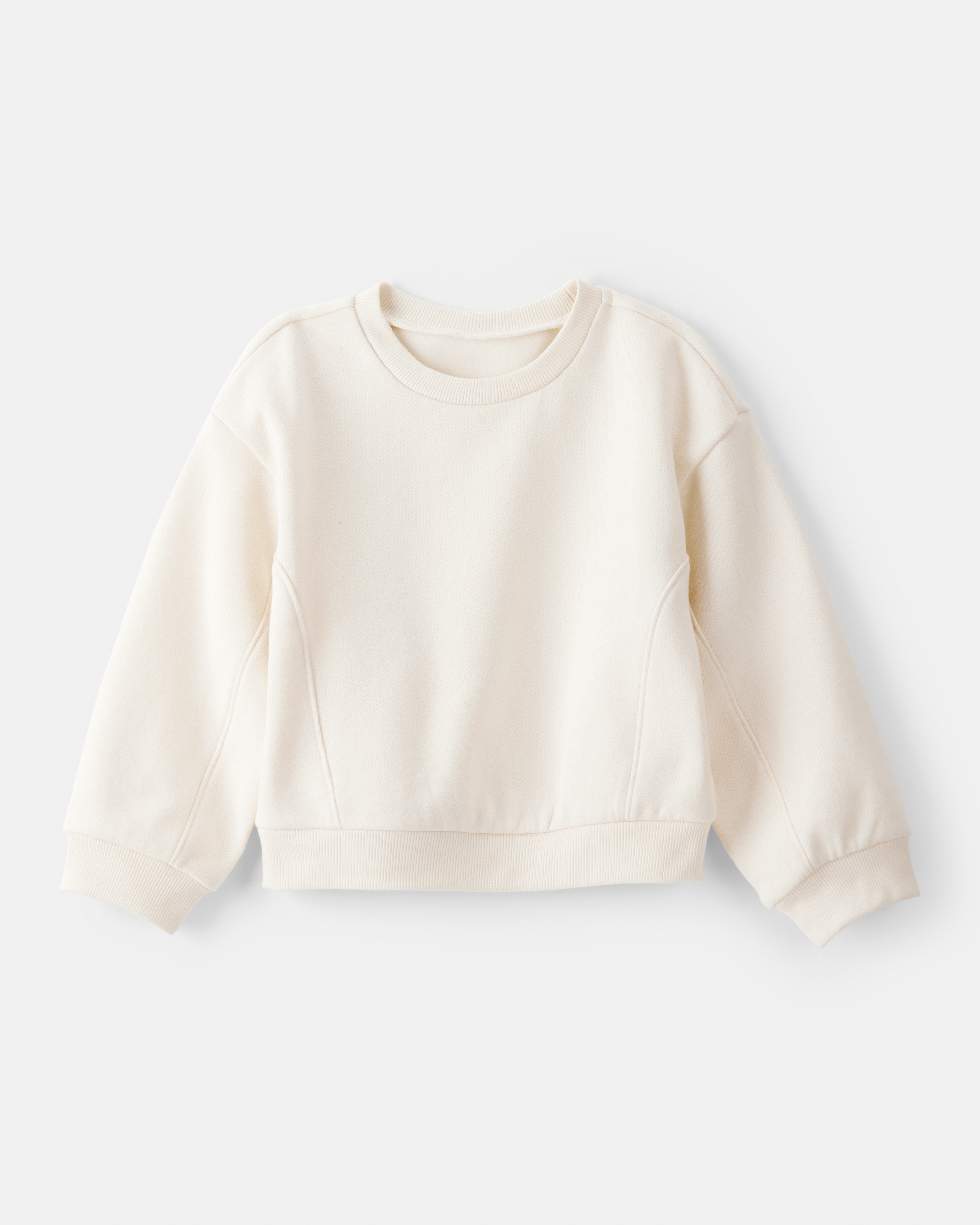 Toddler Girl Long-Sleeve Pullover Sweatshirt - White
