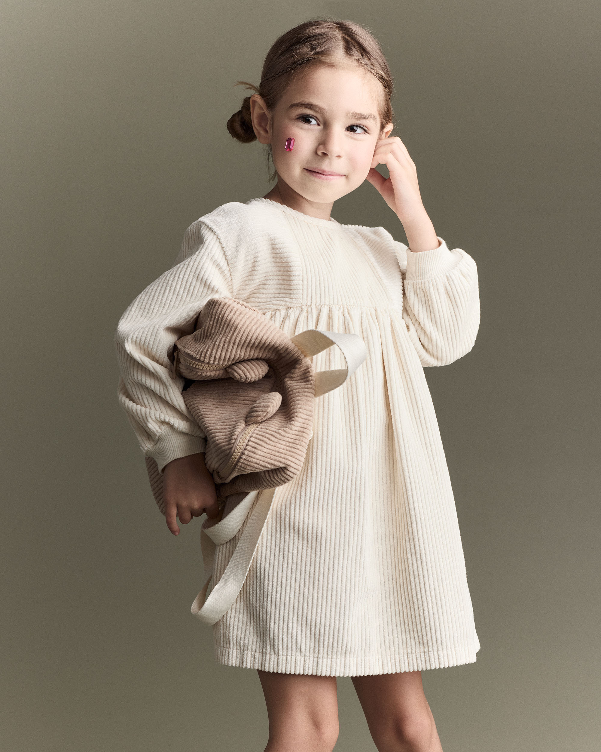 Toddler Girl Long-Sleeve Corduroy Dress