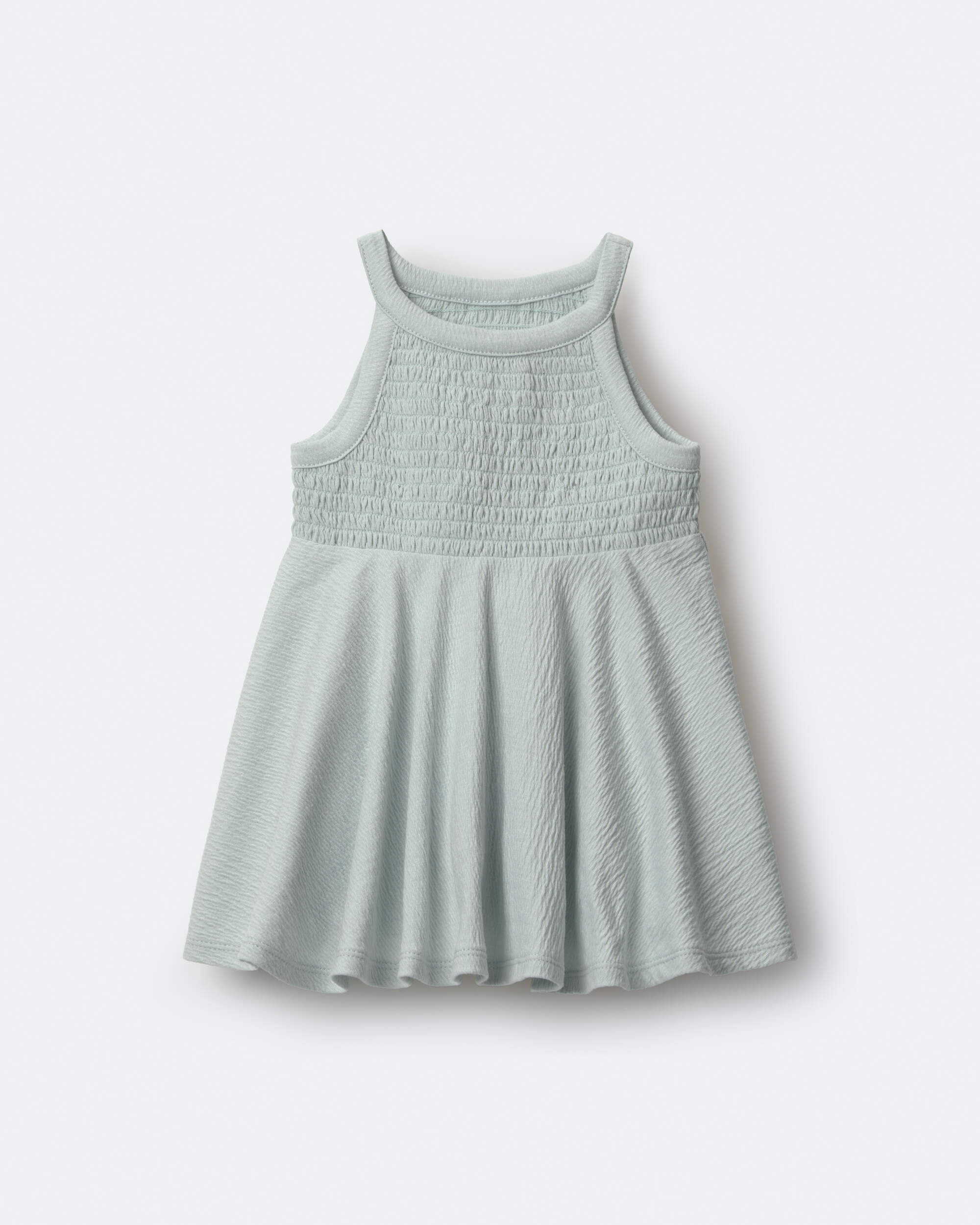 Toddler Girl Smocked Peplum Top - Light Blue