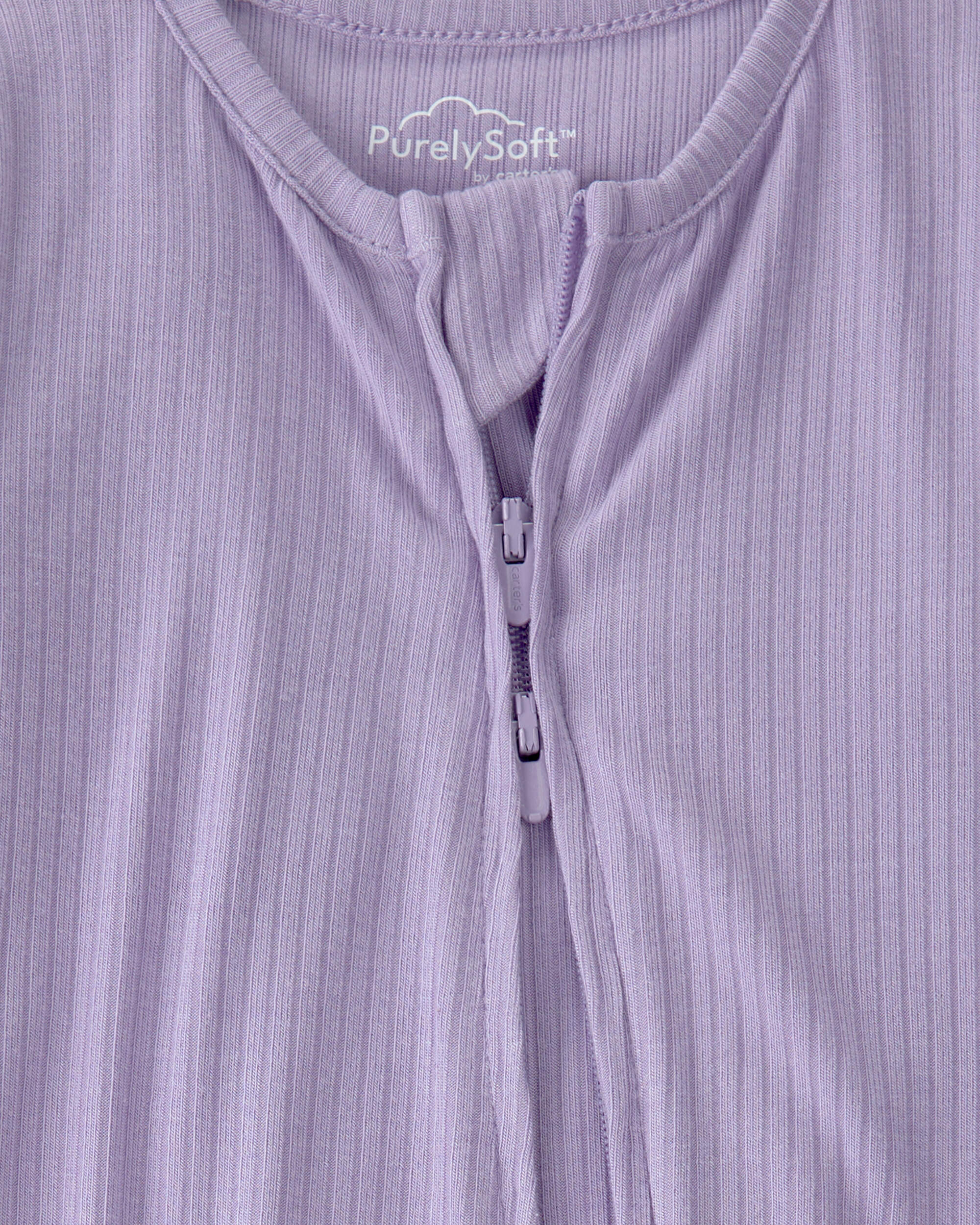 Baby Girl 2-Way Zip PurelySoft Sleeper - Purple