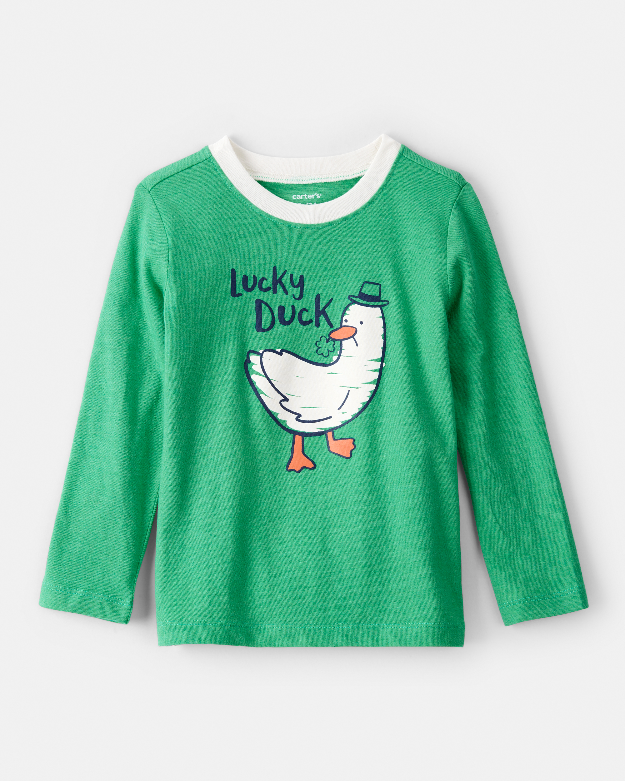 Toddler Boy St. Patricks Day Lucky Duck Long-Sleeve Graphic Tee - Green