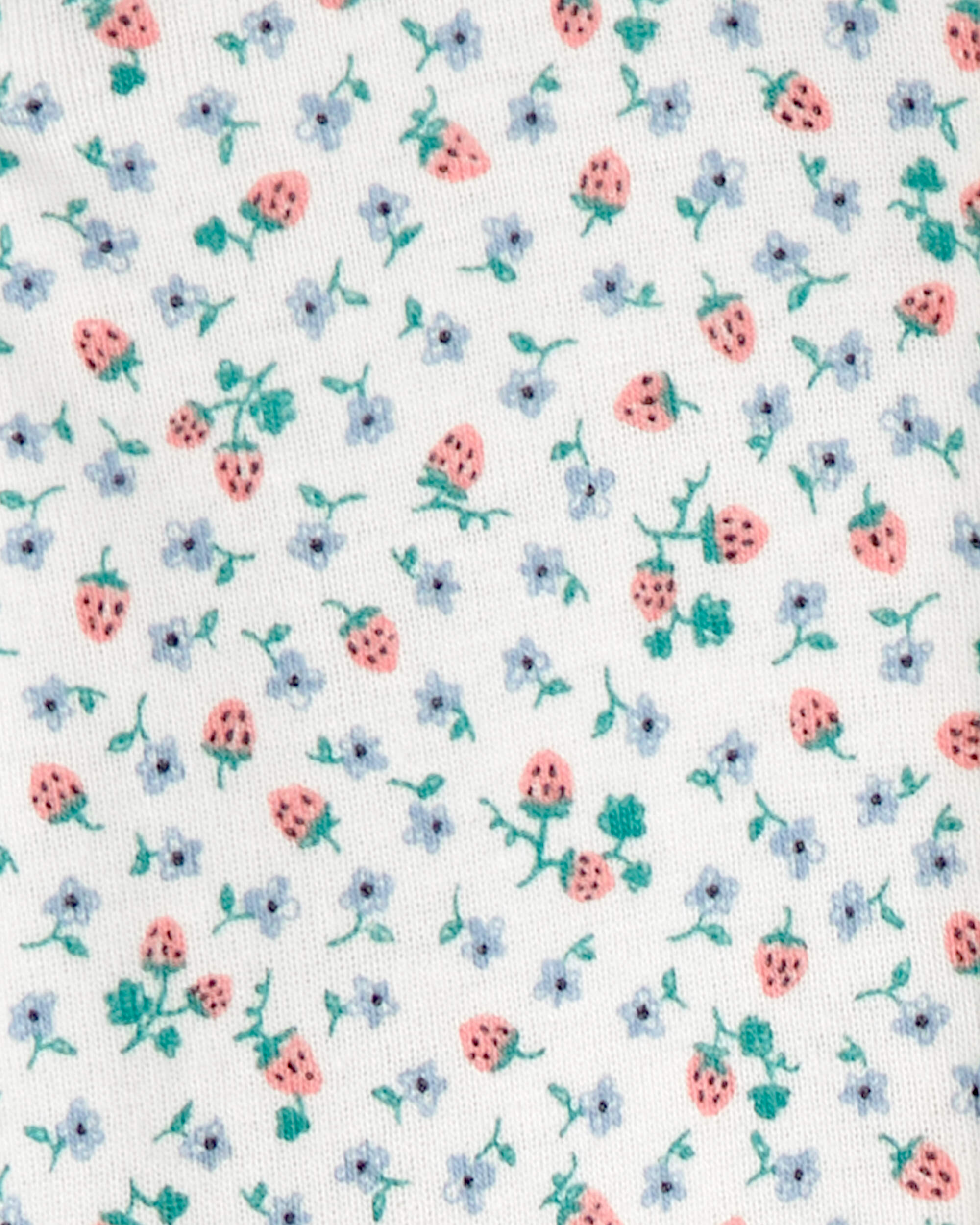 Toddler Girl Strawberry 100% Cotton Snug Fit 1-Piece Pajama Set