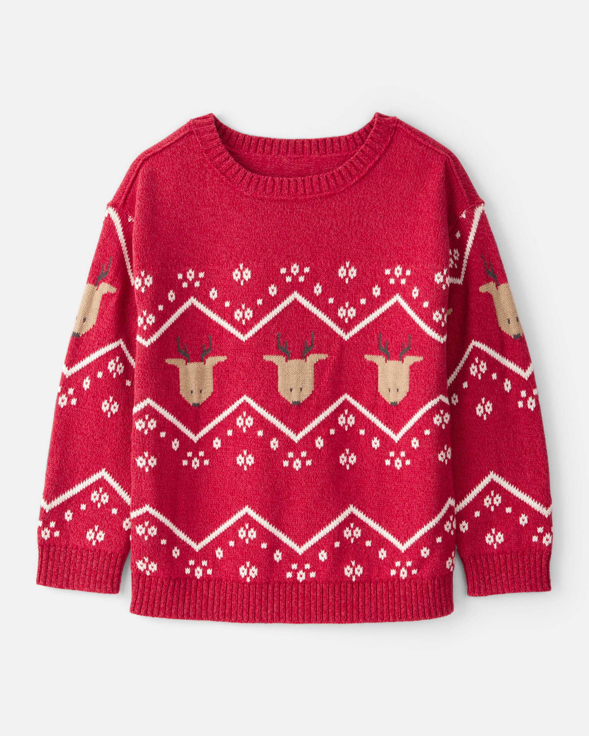 Boys Red Holiday Reindeer Sweater