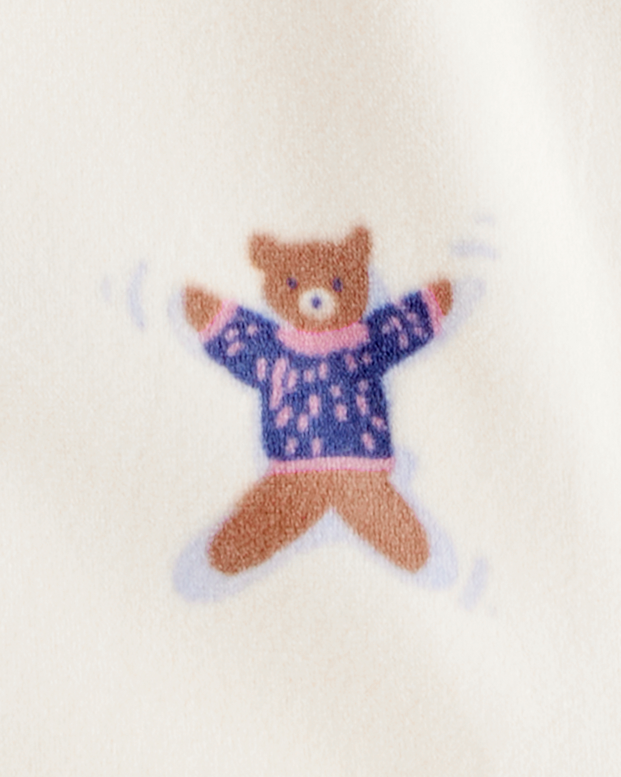 Baby Girl Snow Animals DreamPlush Snug Fit Long-Sleeve 2-Way Zip 1-Piece Pyjamas - White