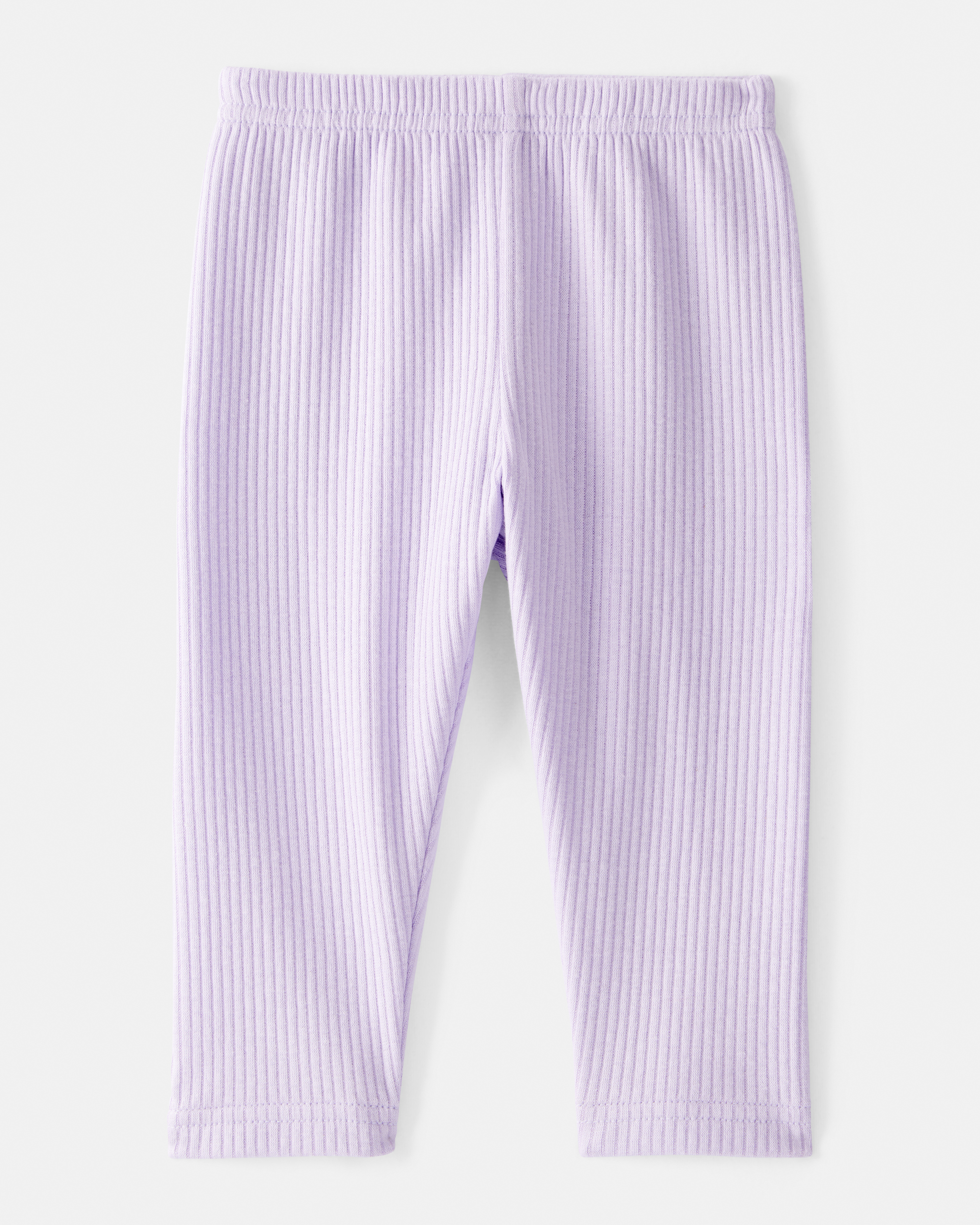 Baby Girl Pull-On Stretch Rib Leggings - Purple