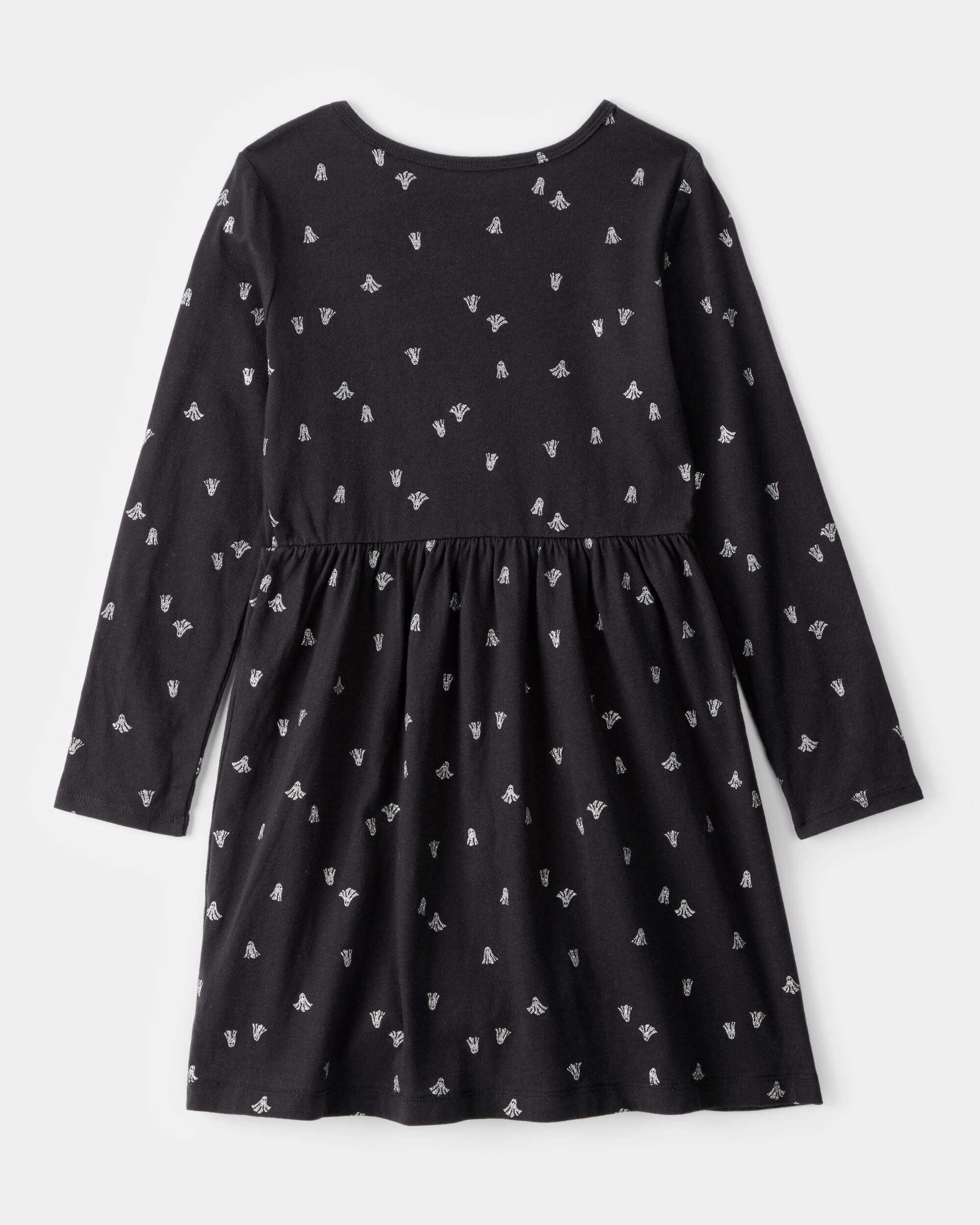 Girls Halloween Ghost Long-Sleeve Dress