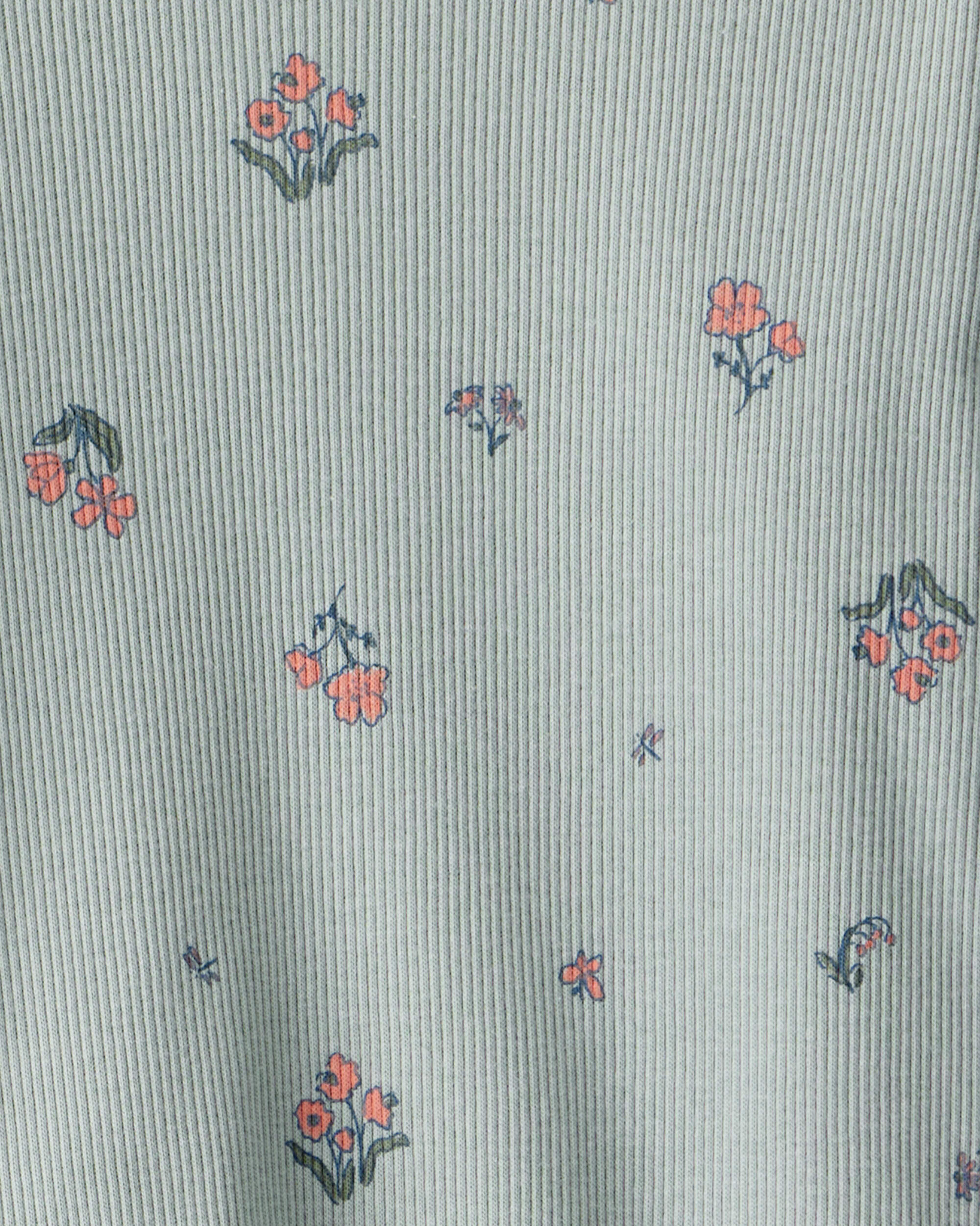 Baby Girl 2-Piece Floral Cotton Long-Sleeve Tee & Pant Set - Green