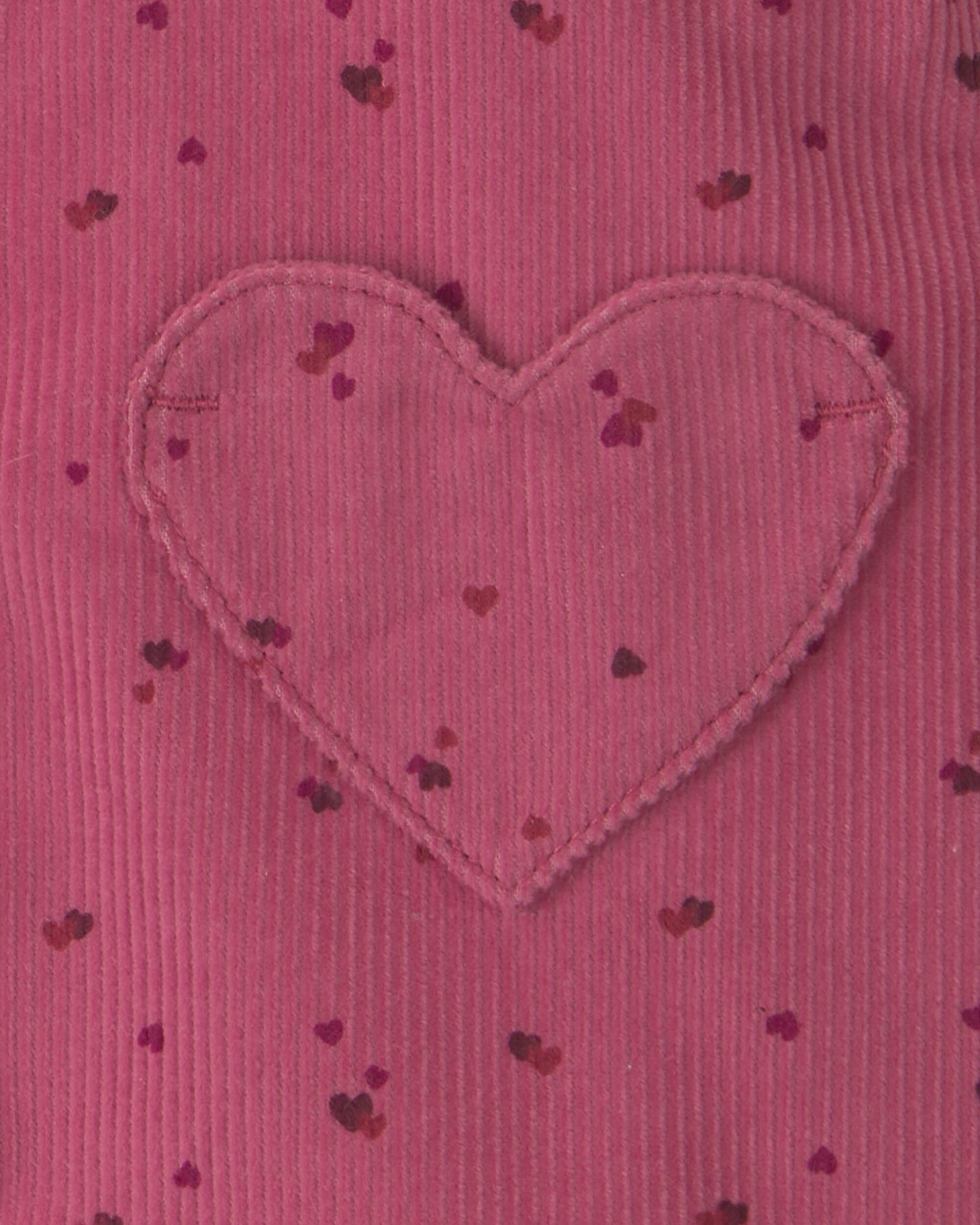 Baby Girl 3-Piece Heart Corduroy Long-Sleeve Dress Set - Pink/Cream