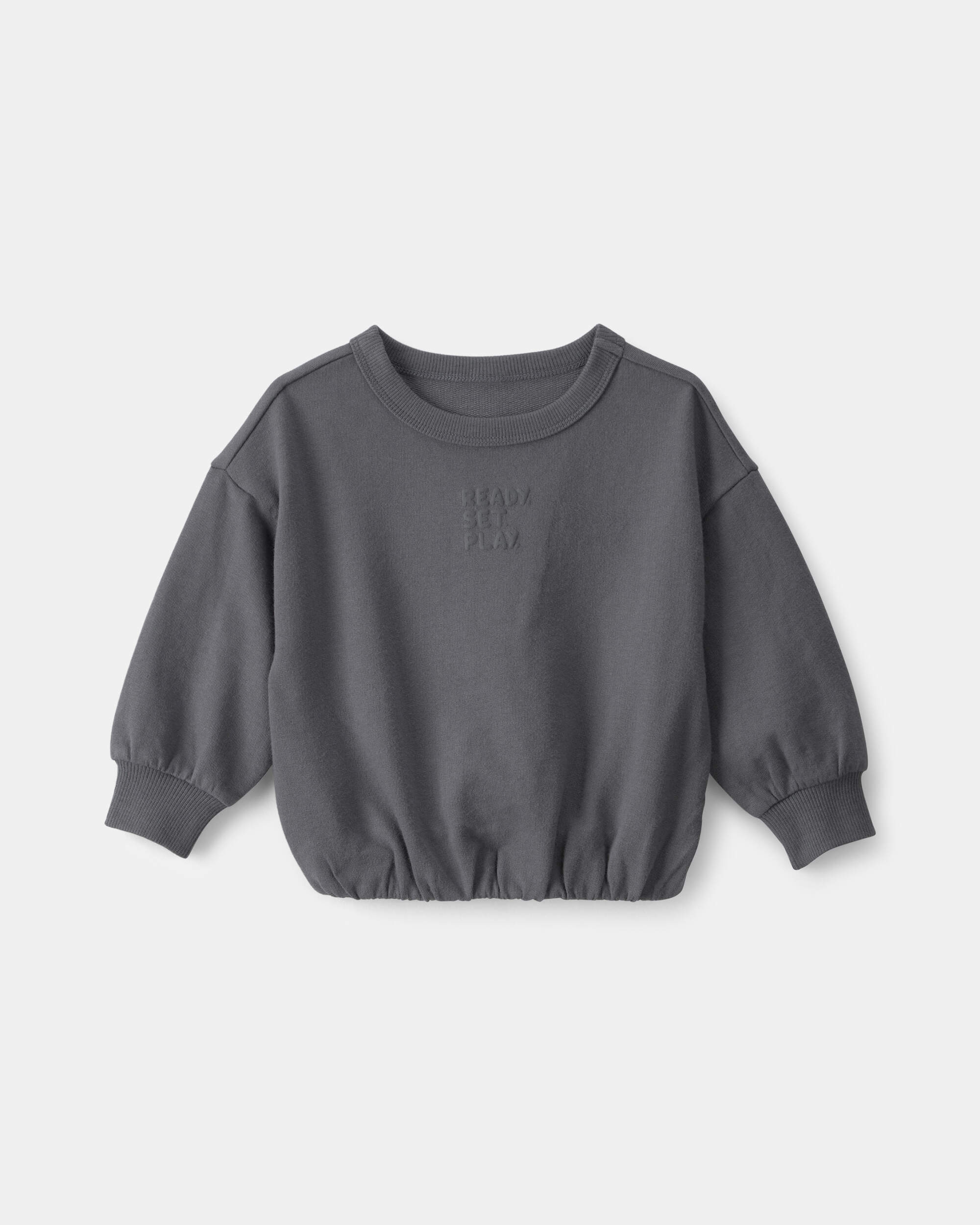 Baby 'Ready Set Play' French Terry Pullover Sweatshirt - Grey