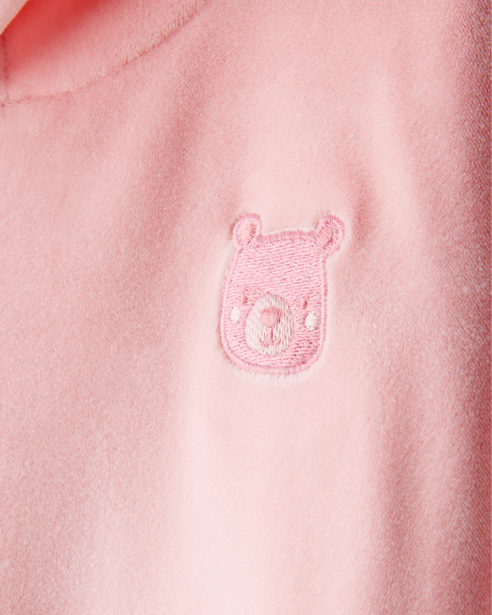 Toddler Girl Bear Velour Hoodie & Pant Set - Pink