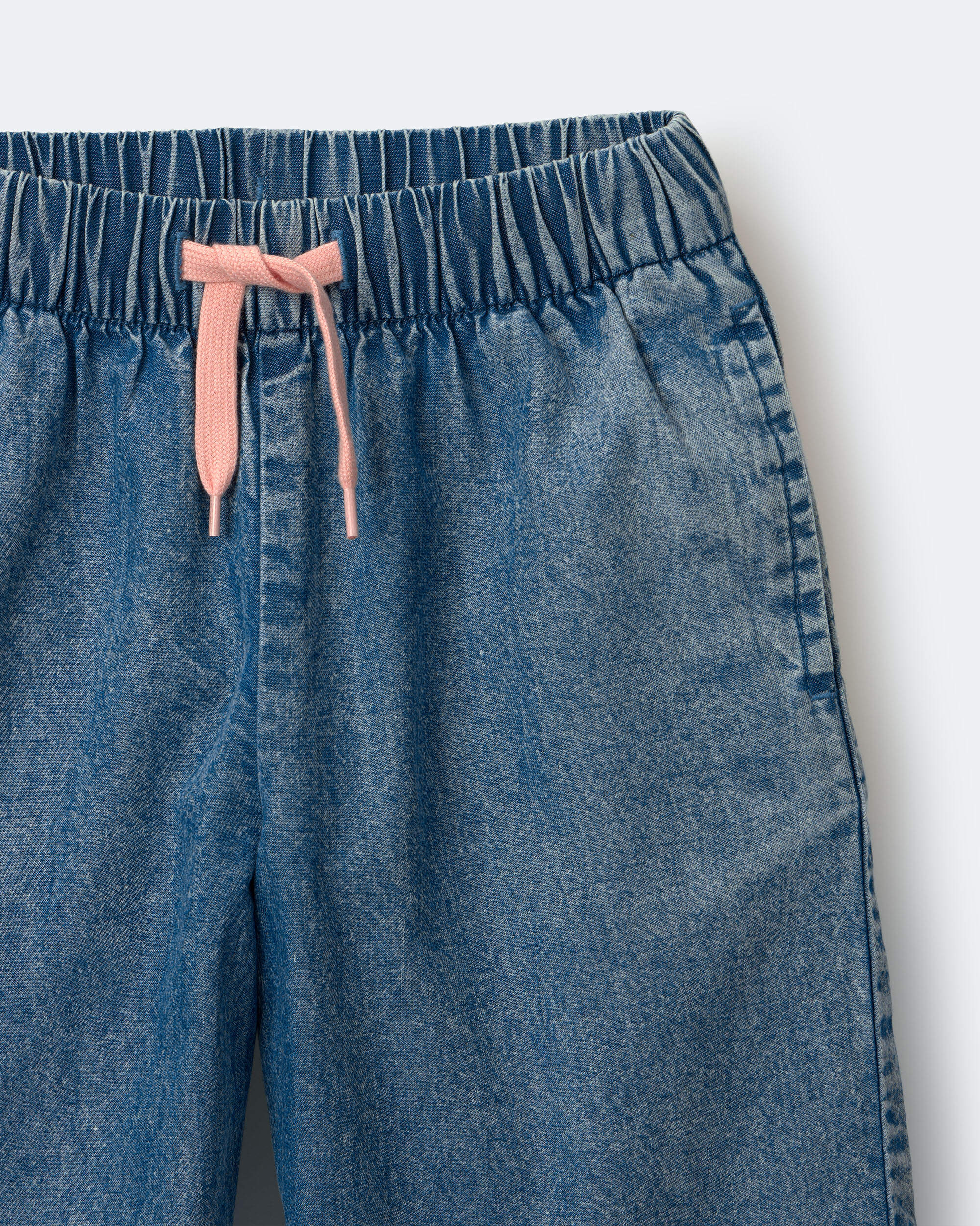 Toddler Girl Wide-Leg Cropped Pant Chambray