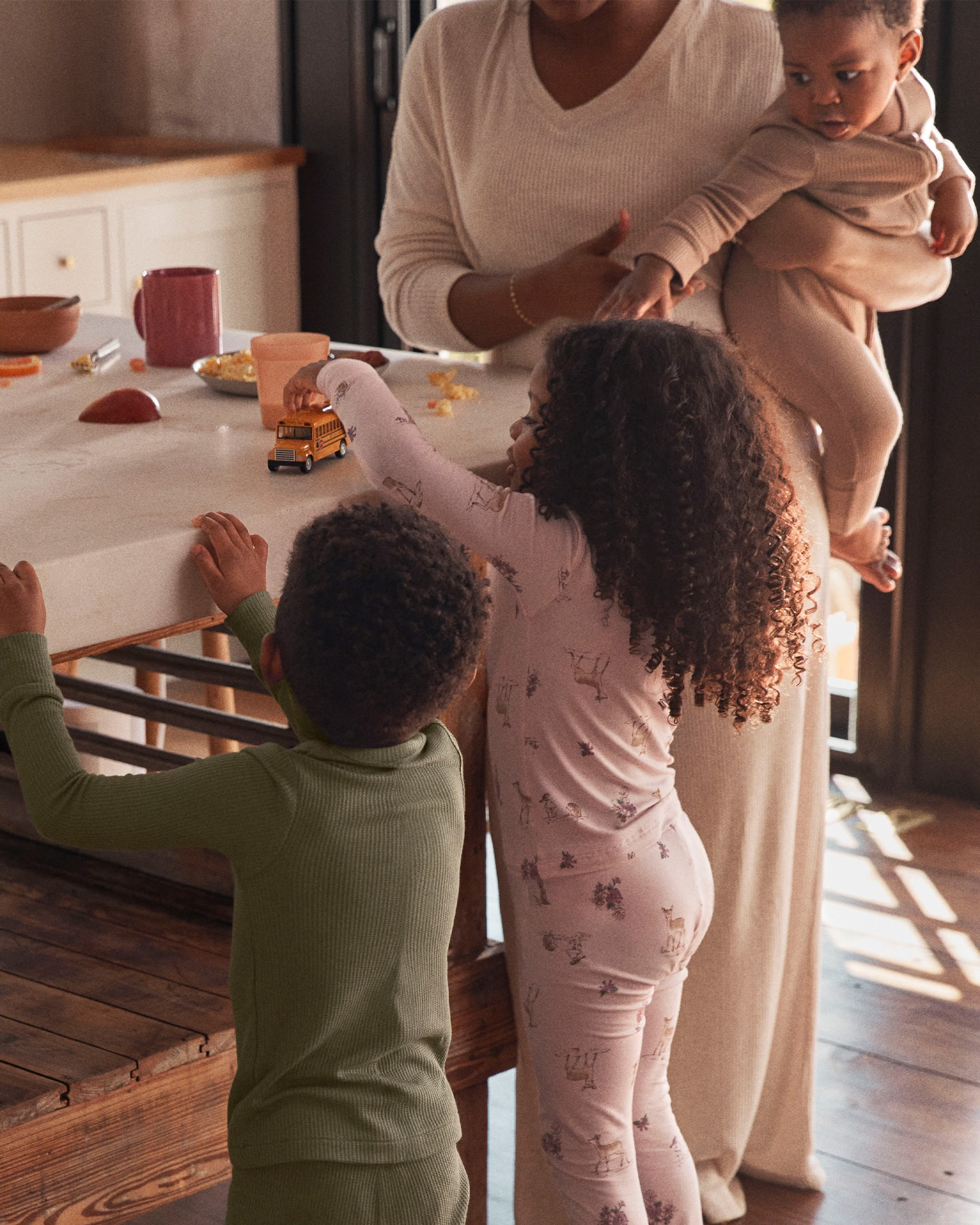 Toddler Girl Deer & Floral Print PurelySoft Long-Sleeve 2-Piece pyjamas - Pink