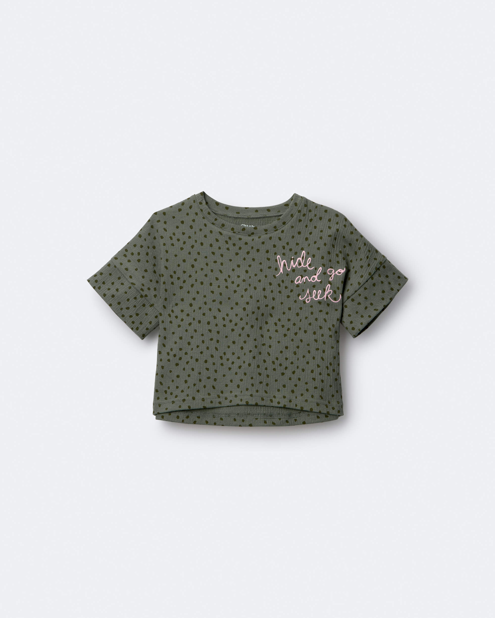 Toddler Girl 'Hide and Seek' High-Low Dolman Tee - Olive