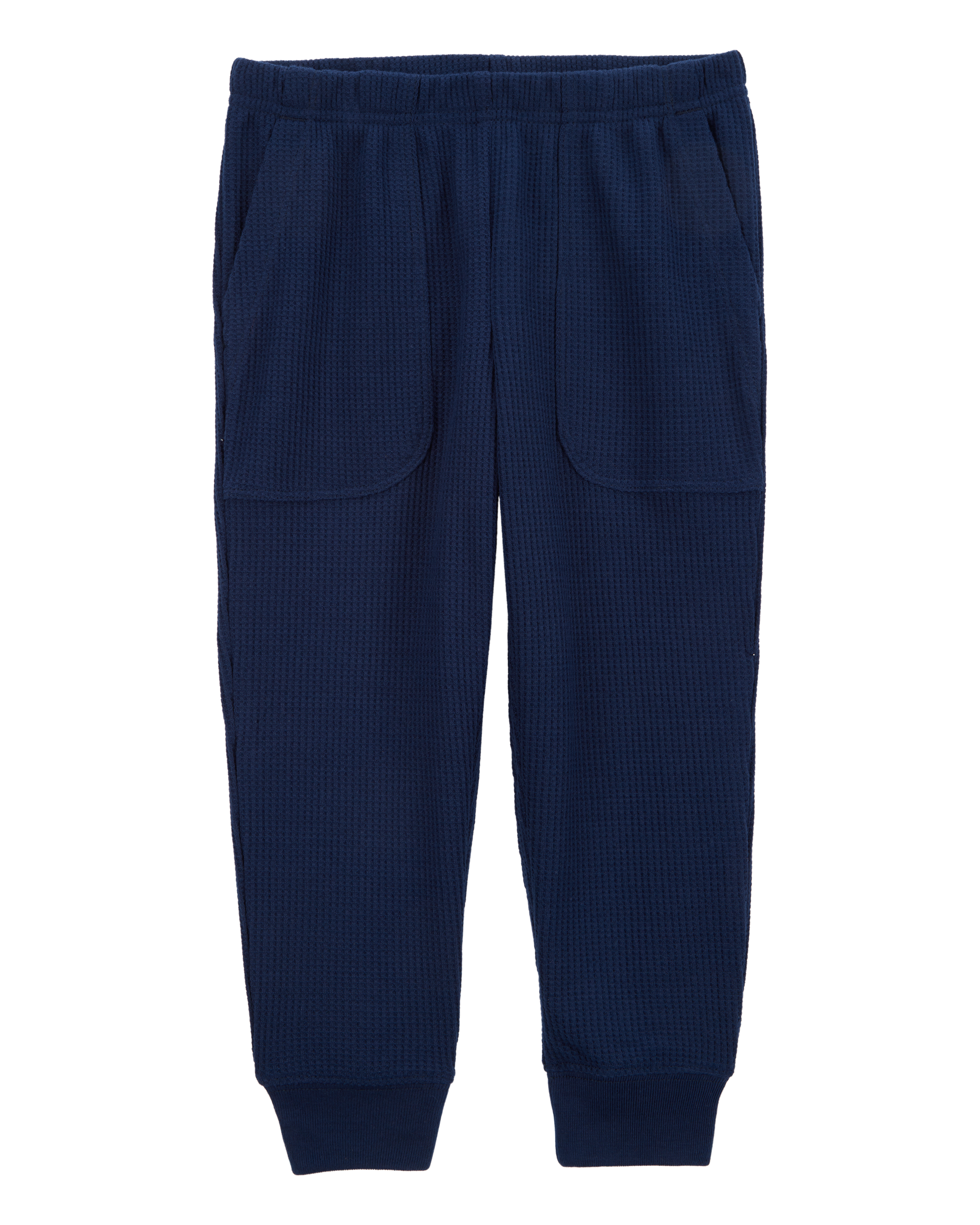 Toddler Boy Solid Loose Fit Waffle Knit 2-Piece Pyjamas - Navy