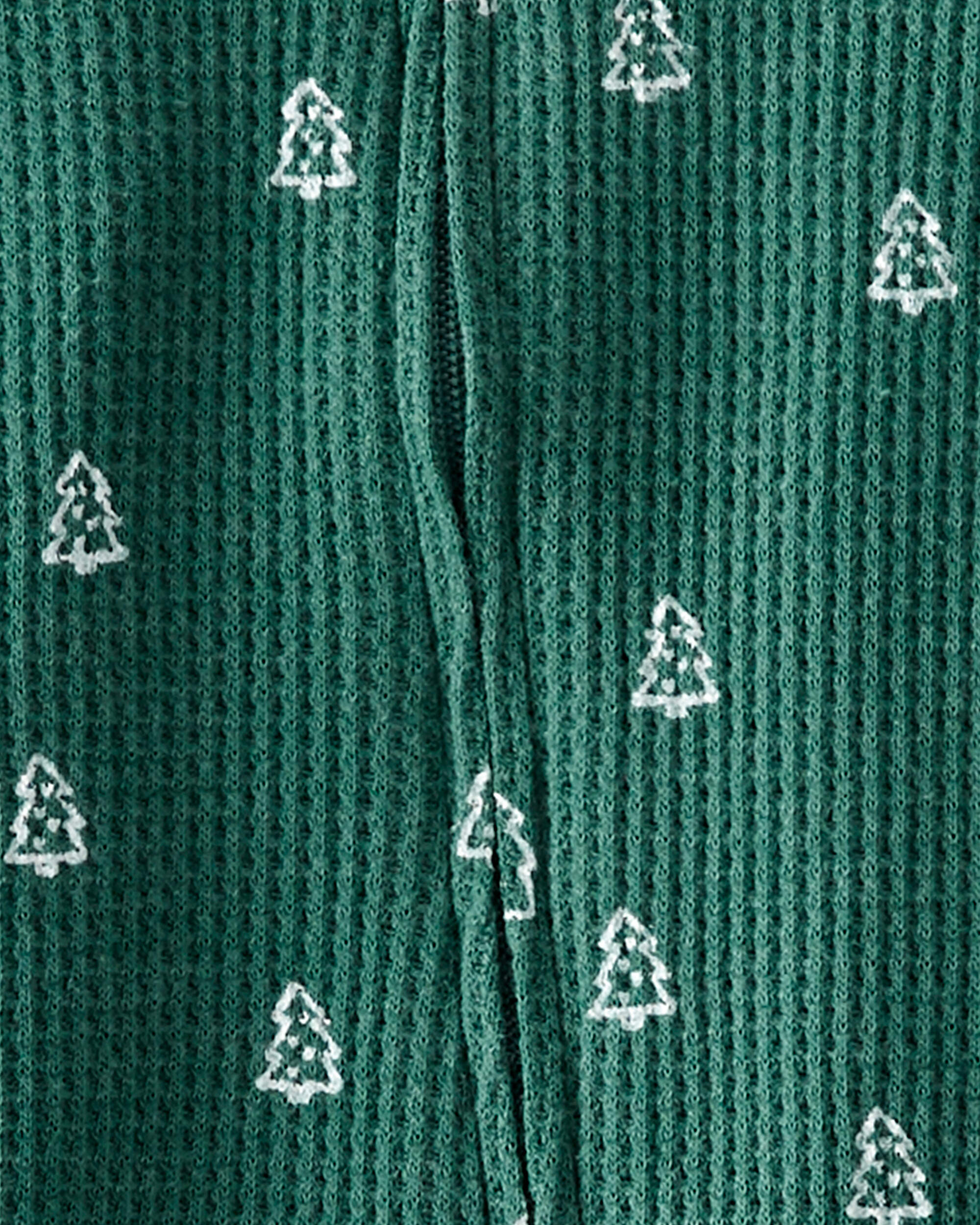 Baby Organic Cotton Waffle Knit Sleep & Play Pyjamas Christmas Tree Print