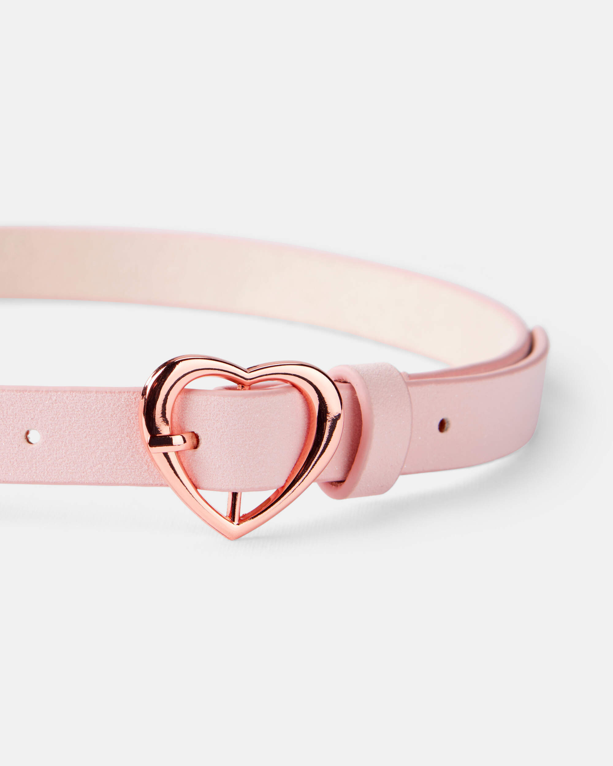 Girls Heart Buckle Belt - Pink