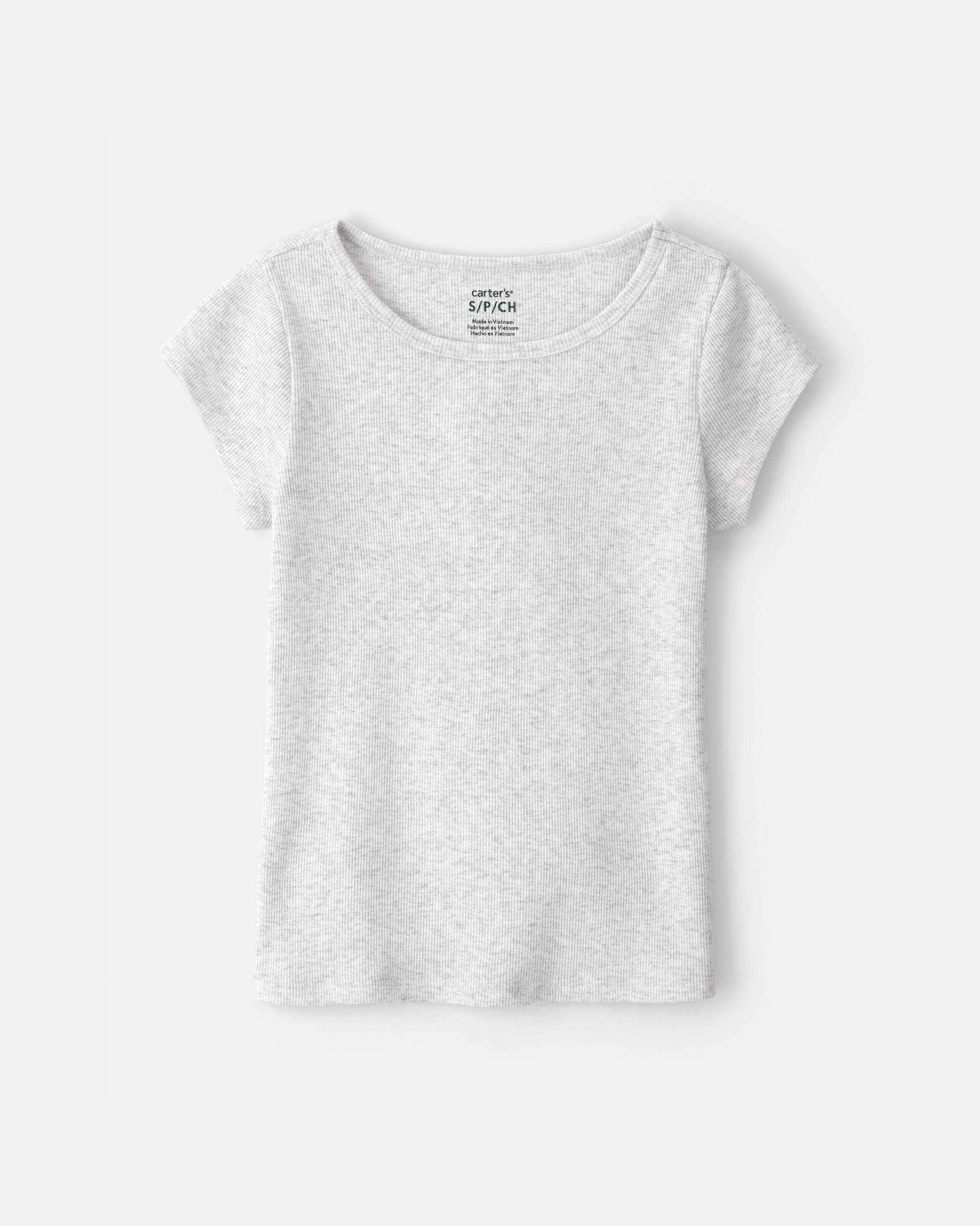 Girls Rib Top - Grey