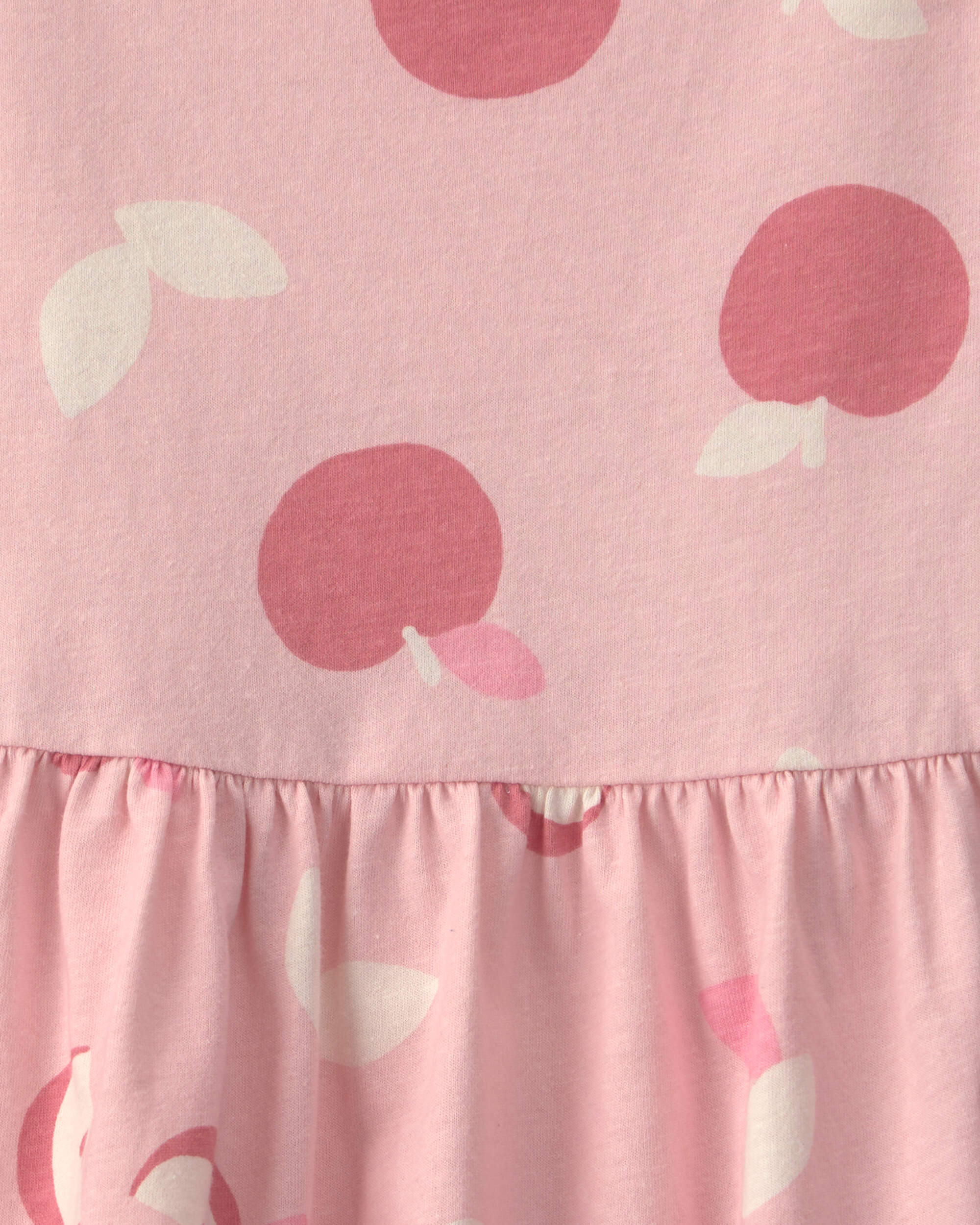 Toddler Girl Apple Short-Sleeve Dress - Pink