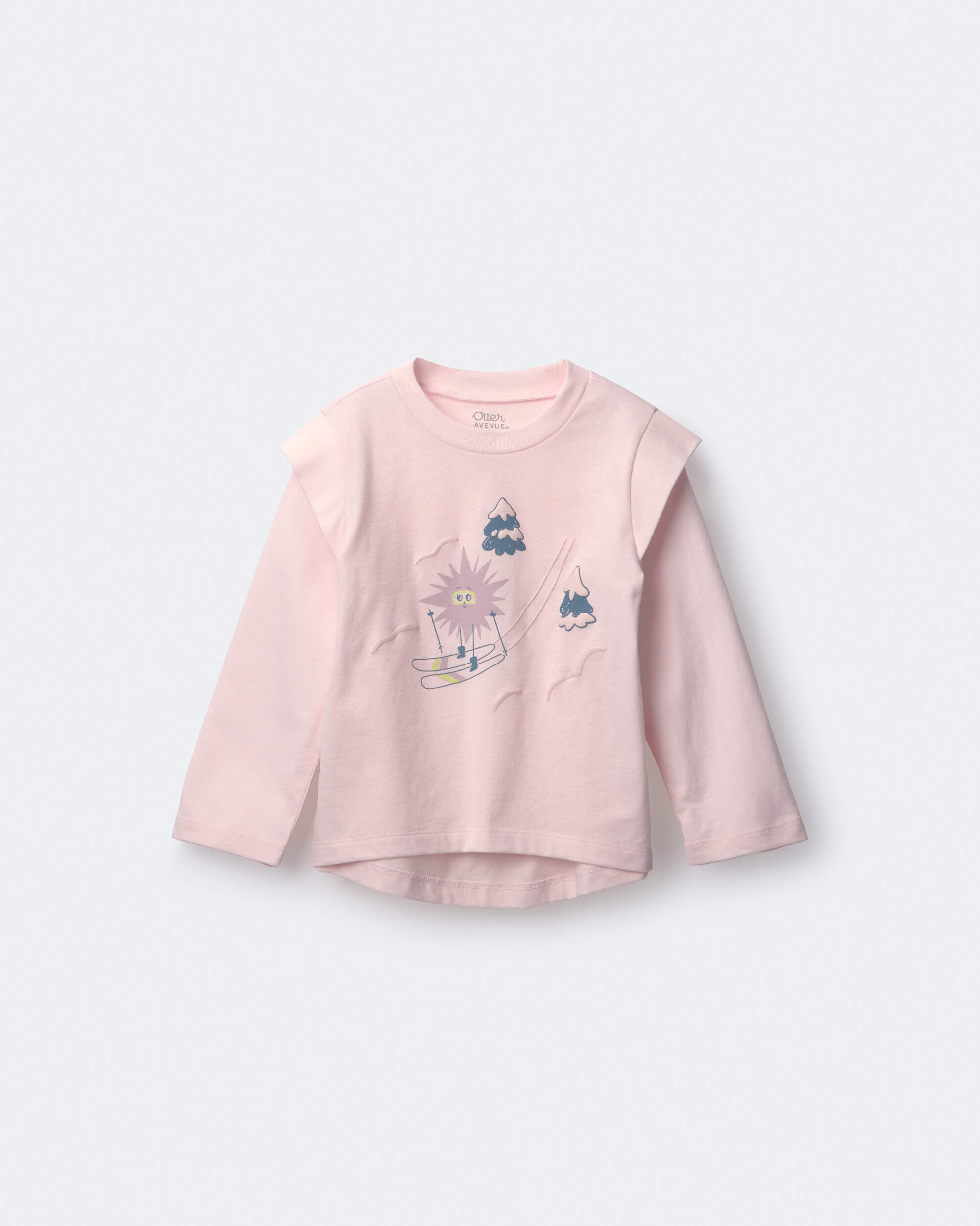 Toddler Girl Skiing Squish Long-Sleeve Top - Ivory