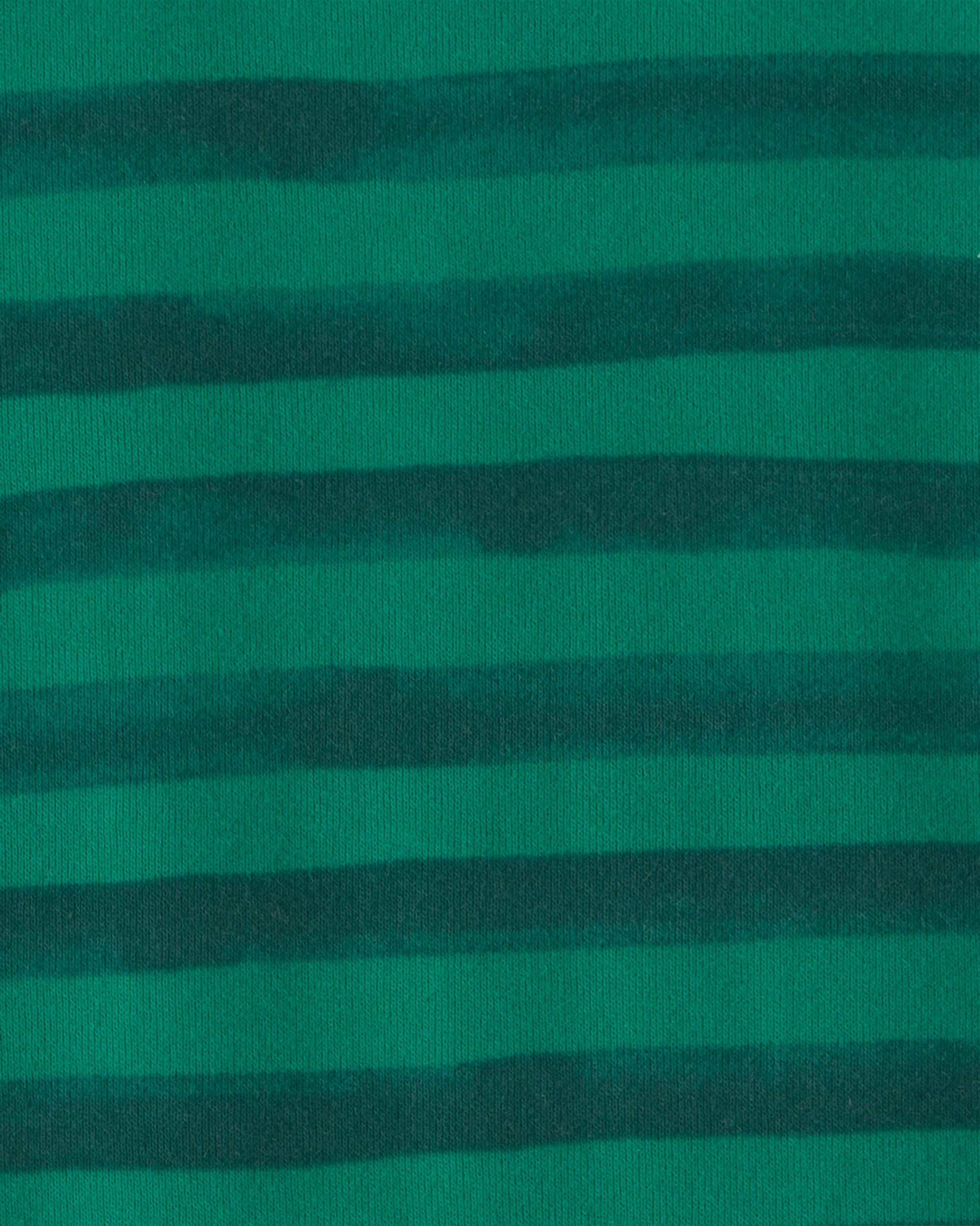 Toddler 1-Piece Striped Snowman 100% Cotton Snug Fit Footed Pyjama - Green